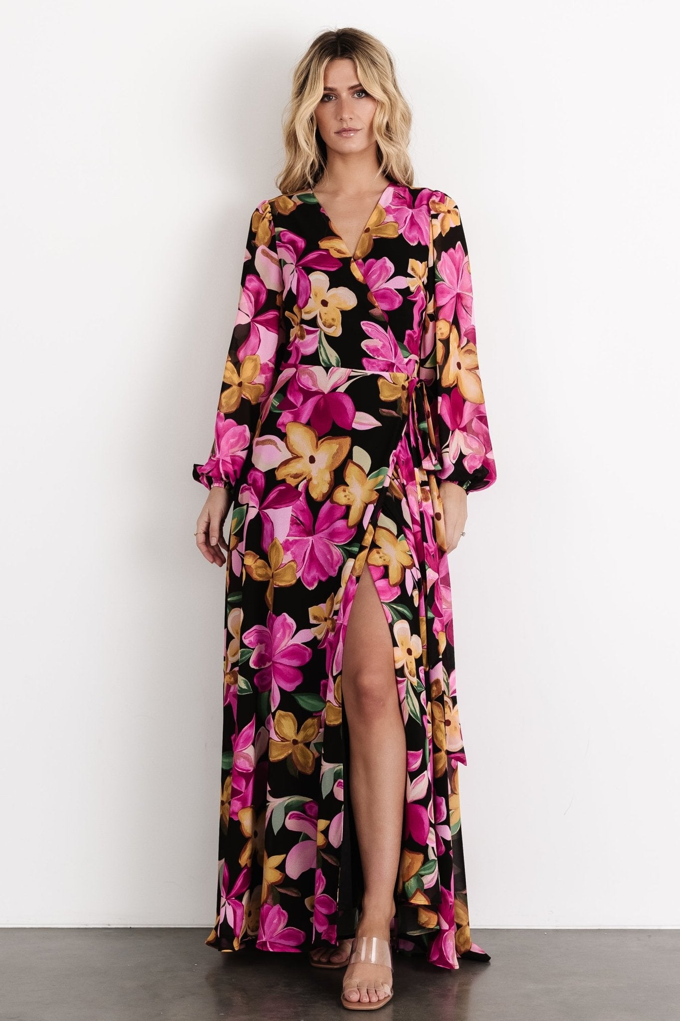 Katinka Wrap Maxi Dress | Black Multi Floral Lowest Pice Cheap Pice