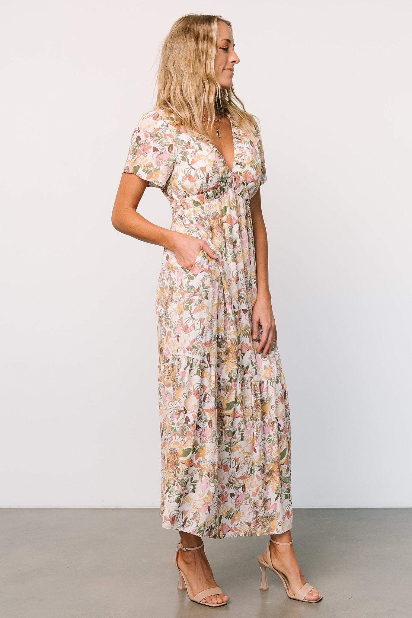 Cassie Short Sleeve Dress | Multi Floral Buy Cheap Wide Range Of