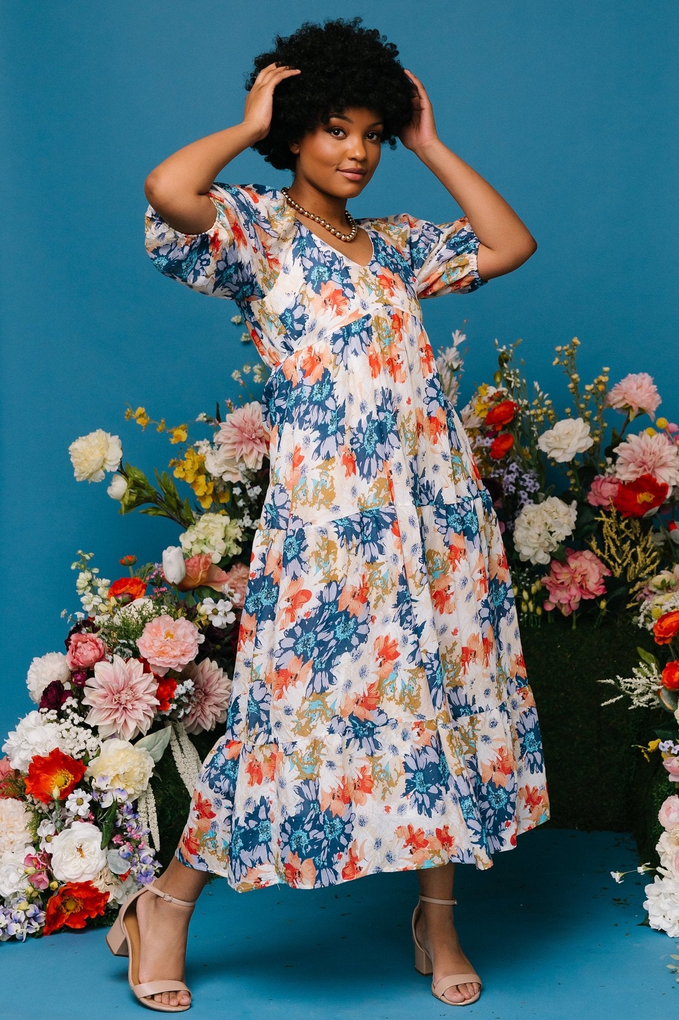 Denton Midi Dress | Blue Multi Sale Outlet Locations