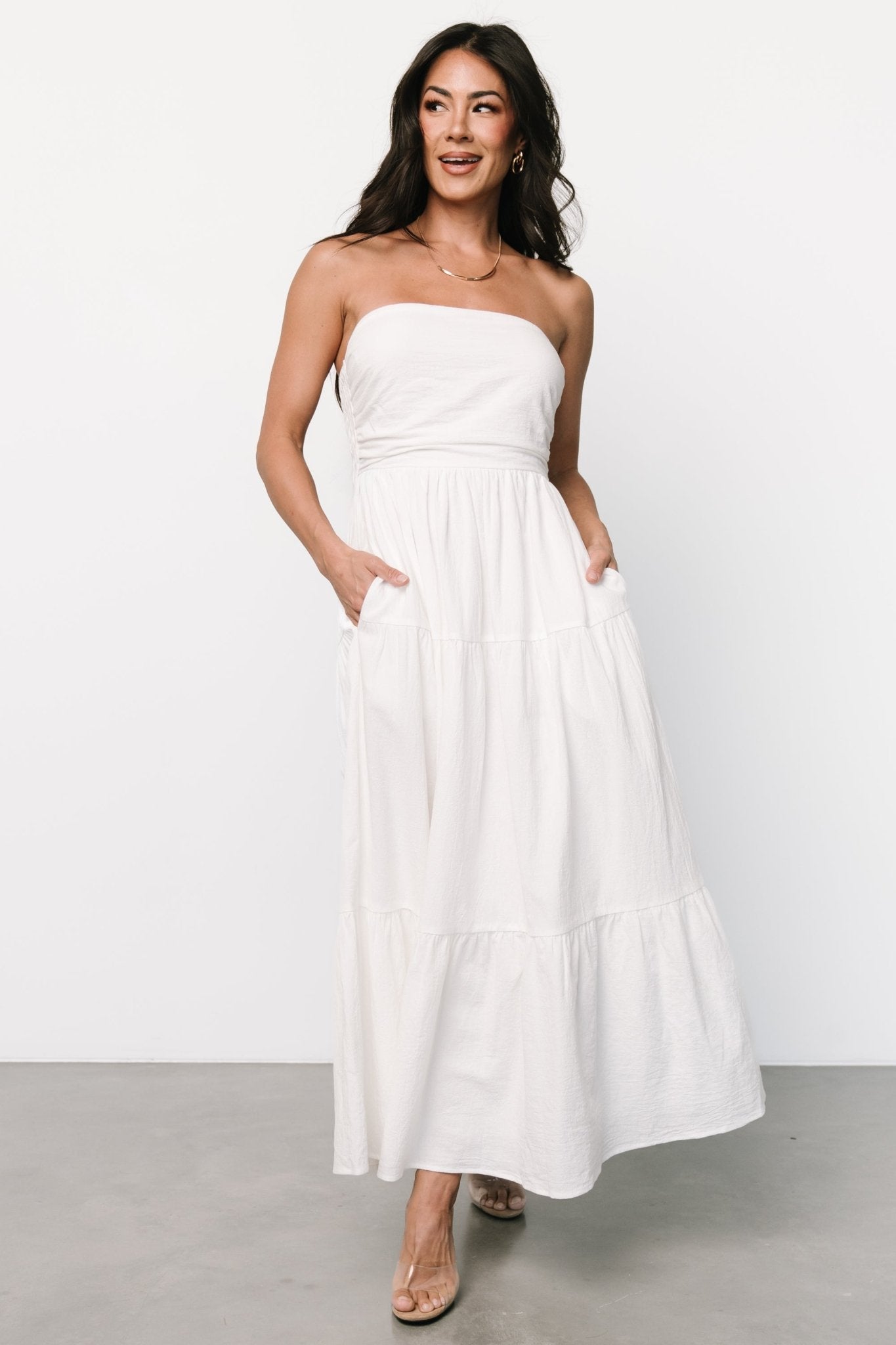 Delray Strapless Dress | Off White Sale Reliable