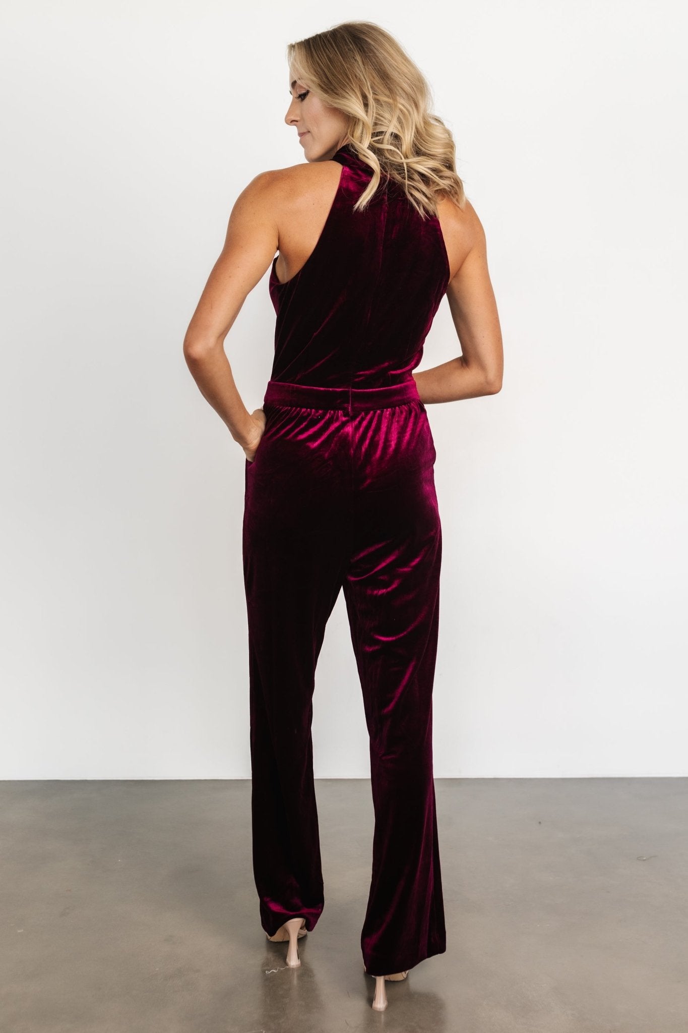 Cleopatra Velvet Jumpsuit | Burgundy Cheap Sale Best Wholesale