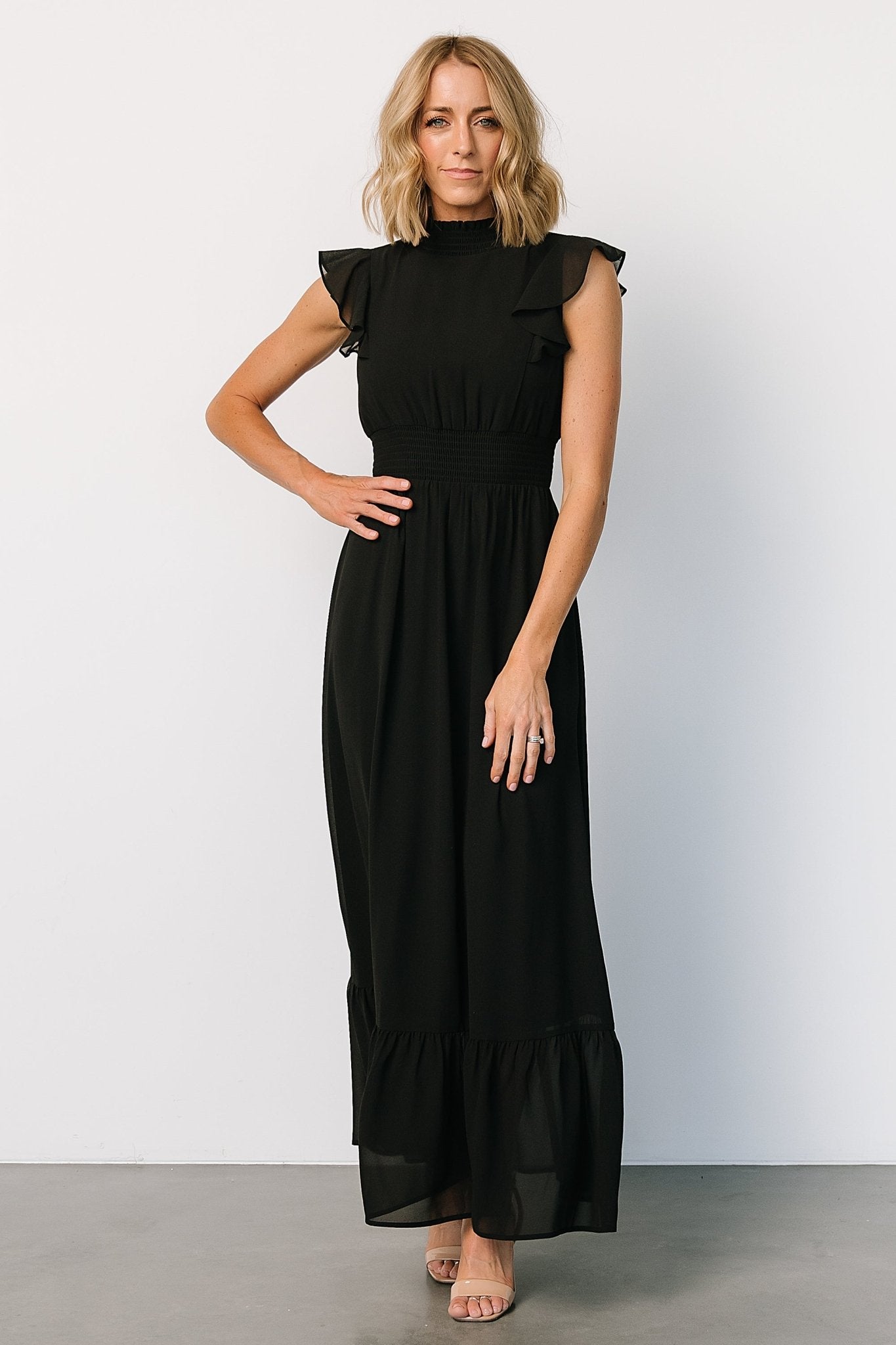 Kearny Ruffle Maxi Dress | Black Cheap Pice Low Shipping Fee