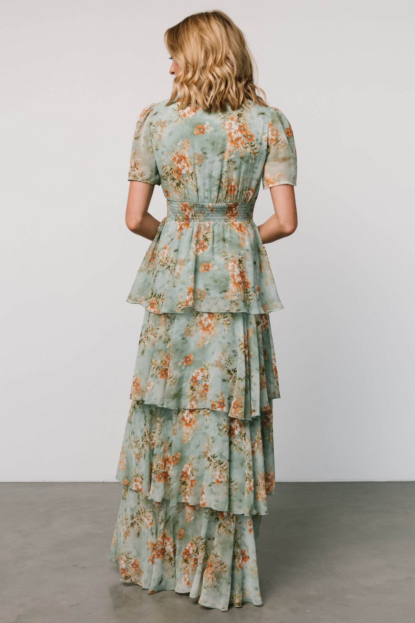 Montaigne Ruffle Maxi Dress | Blue Sage Floral Cheap Tumblr