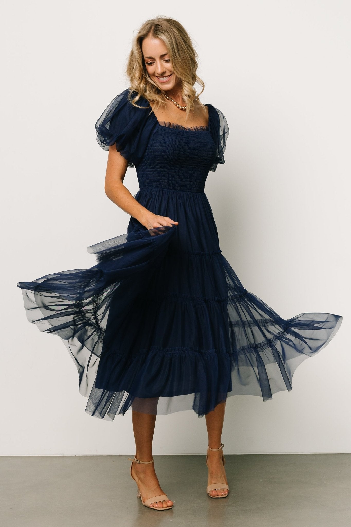 Liv Tulle Midi Dress | Navy Outlet Marketable