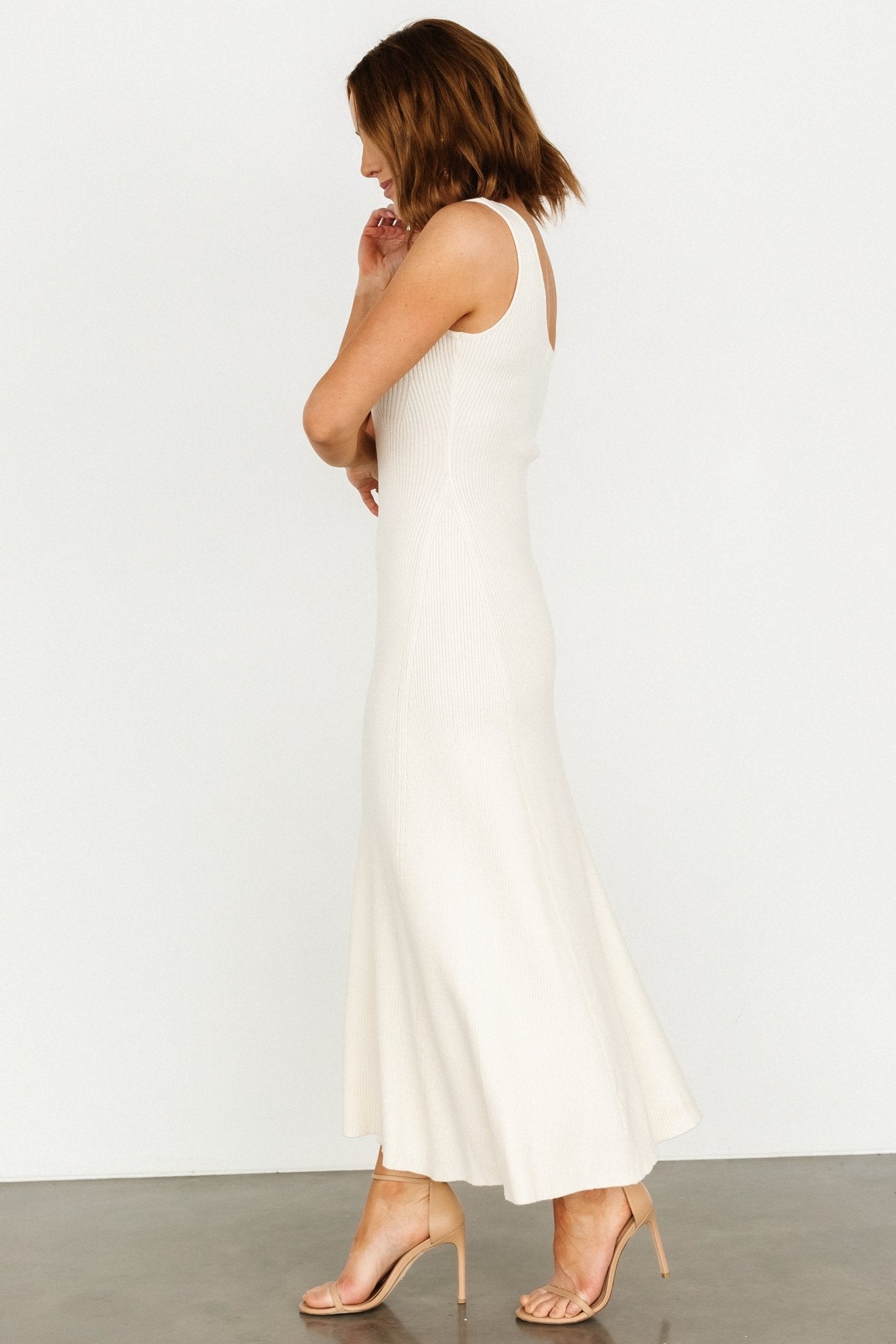 Justine Ribbed Tank Maxi Dress | Cream Reliable