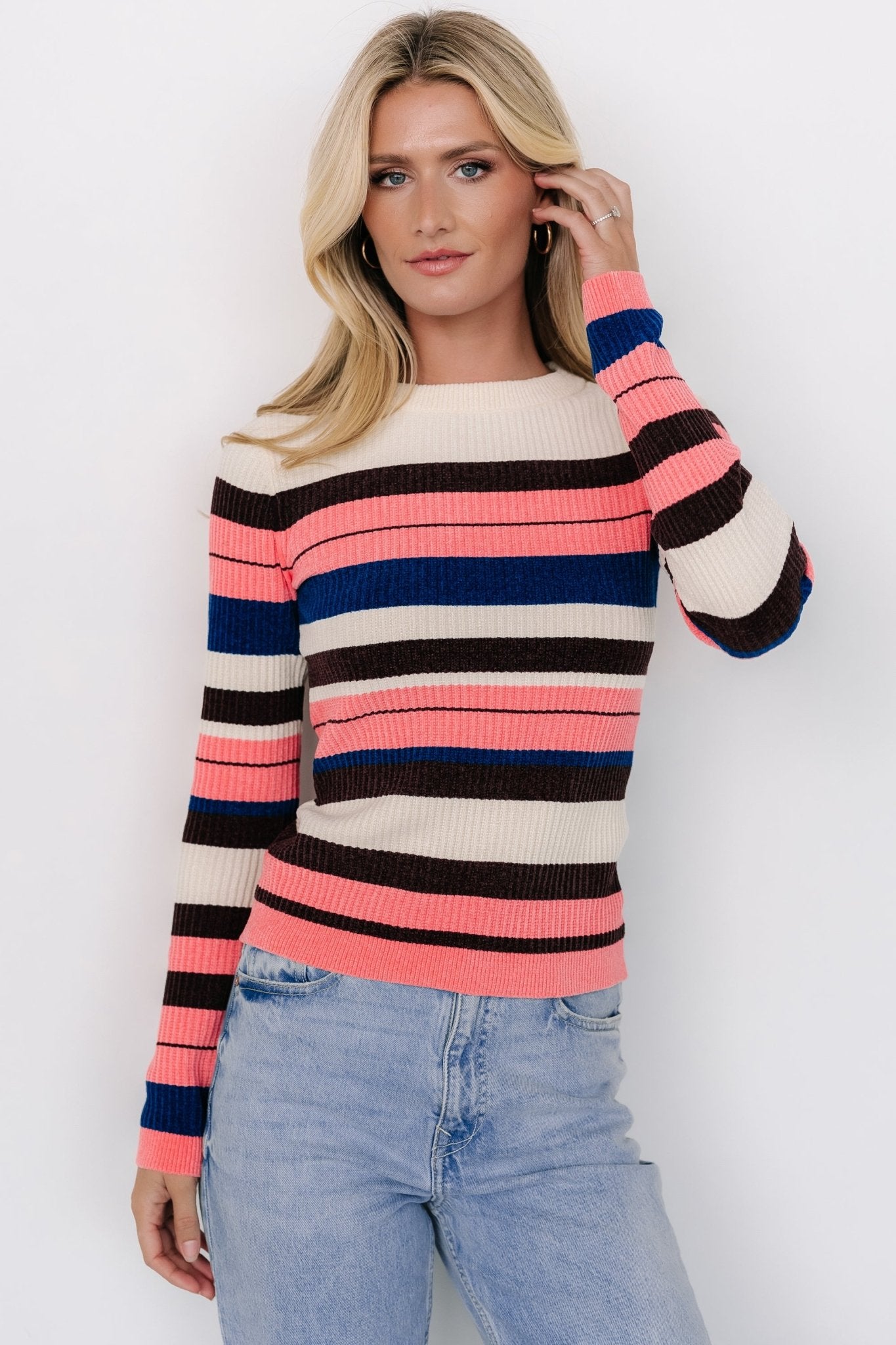 Milwaukee Striped Sweater | Coral Multi Sale Online Shop