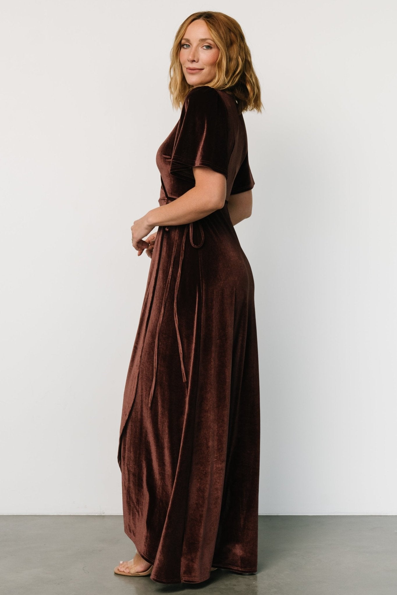 Katelyn Velvet Maxi Wrap Dress | Clove Cheap Sale Popular