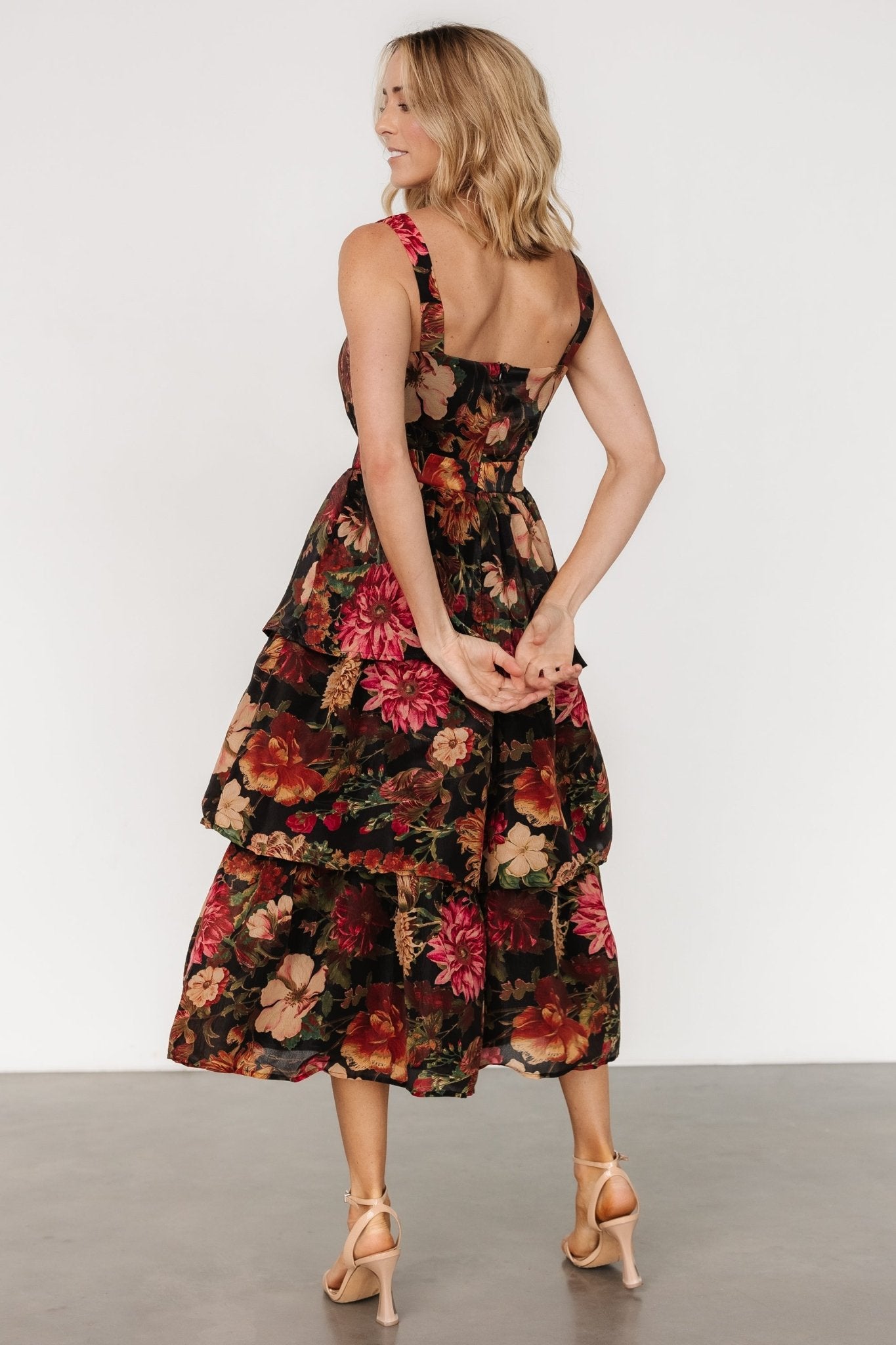 Cologne Tiered Dress | Black Floral Cheap Wiki