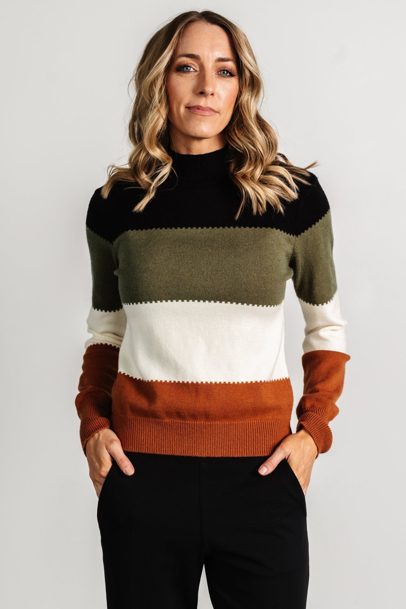 Porter Color Block Sweater | Black Multi Best Wholesale Cheap Pice