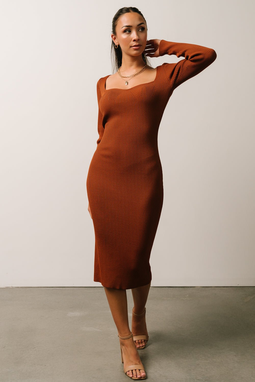 Waldorf Ribbed Midi Dress | Chestnut Cheap Sale Footaction