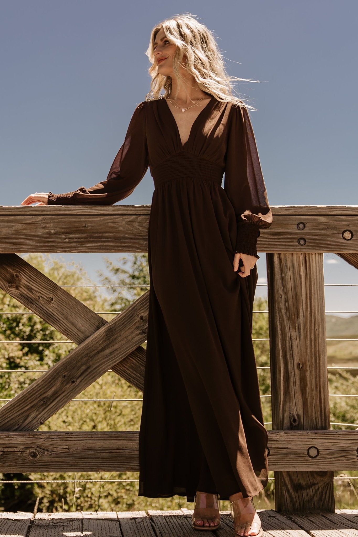 Olivia Maxi Dress | Dark Brown Discount How Much