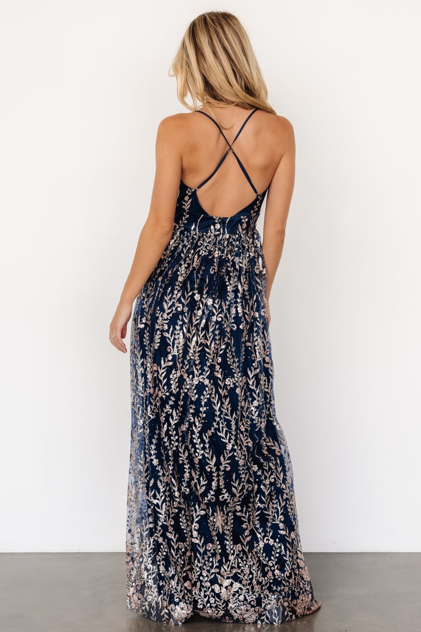 Anisa Shimmer Gown | Navy + Rose Clearance Get Authentic