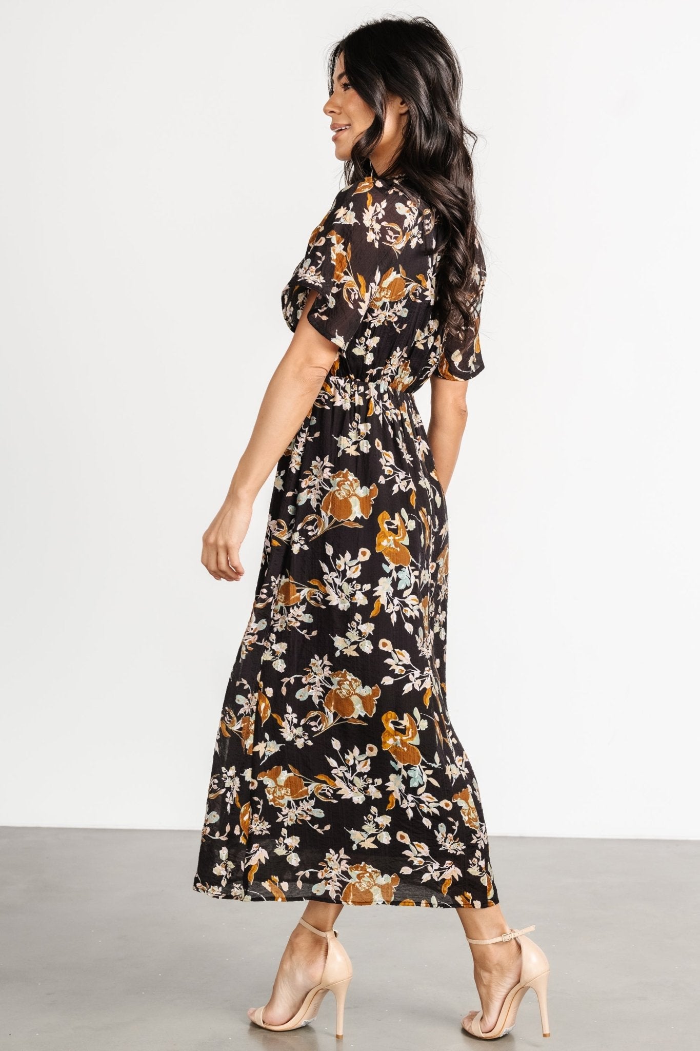 Hathaway Midi Dress | Black Floral Discount Outlet Locations