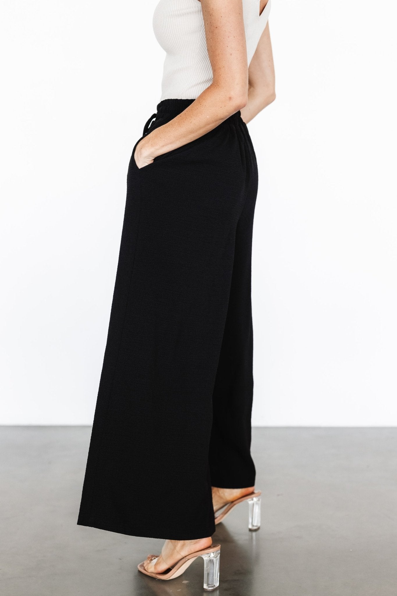 Florence Textured Pants | Black Buy Cheap 2025 New