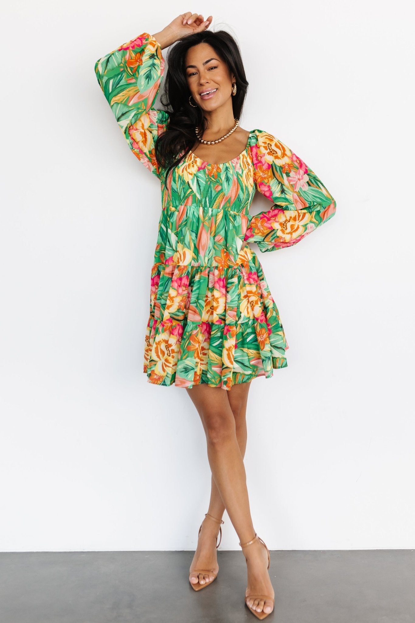 Acapulco Short Dress | Green Multi Print Buy Cheap Brand New Unisex