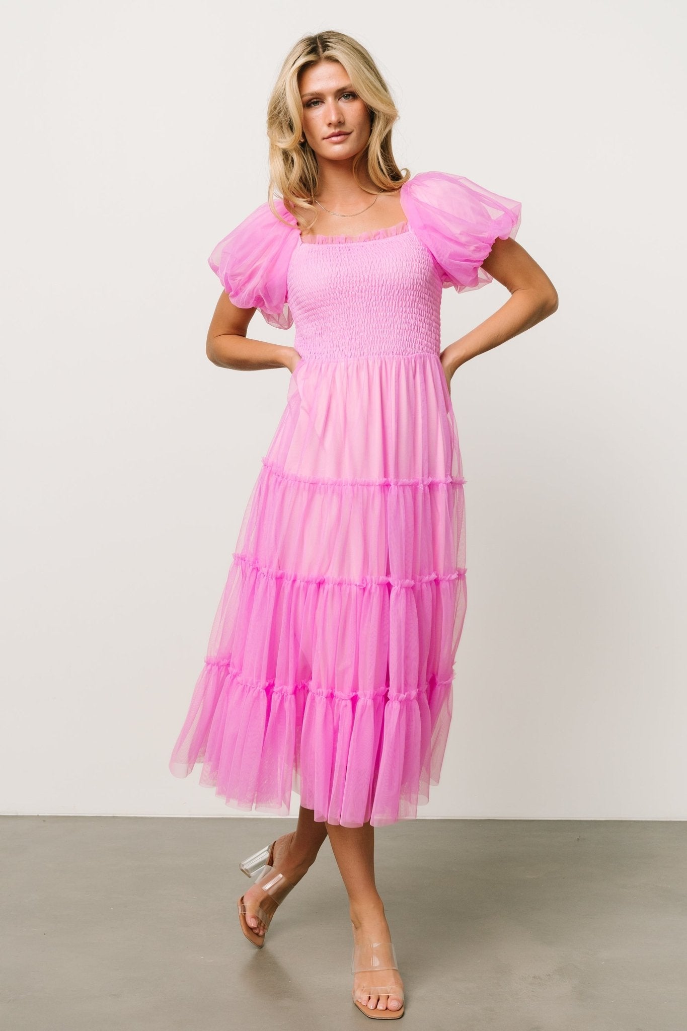 Liv Tulle Midi Dress | Pink Buy Cheap Outlet Locations