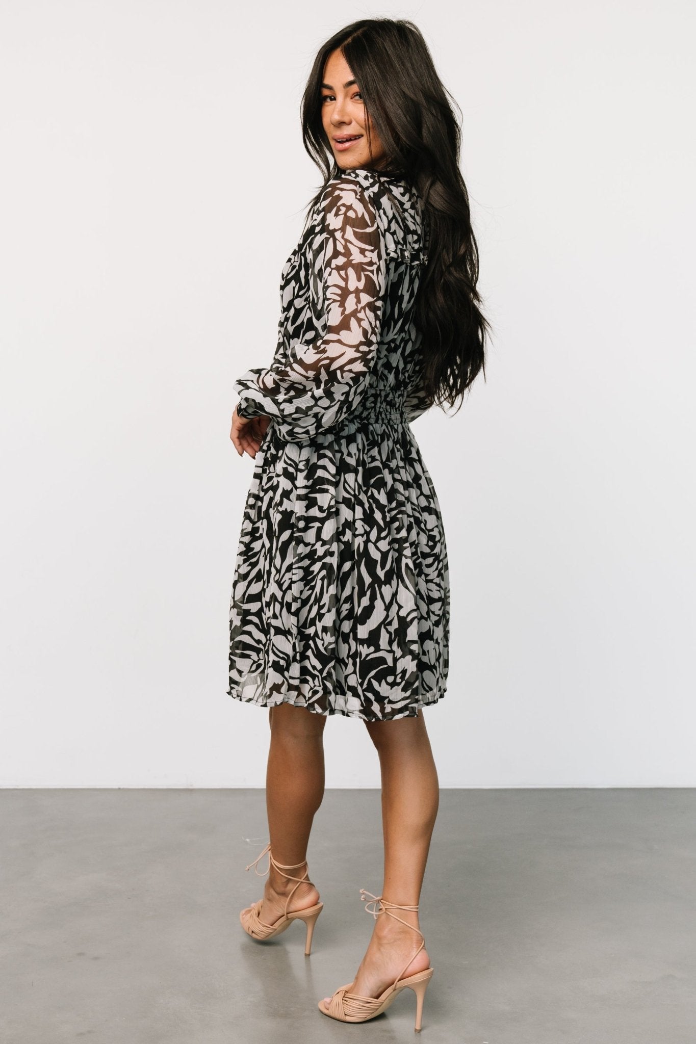 Anne Short Dress | Black Print Cheap Sale 2025