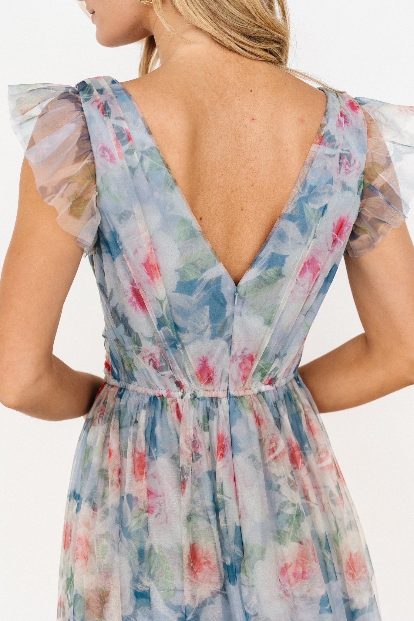 Carmine Maxi Dress | Dusty Blue Floral Free Shipping Fashion Style