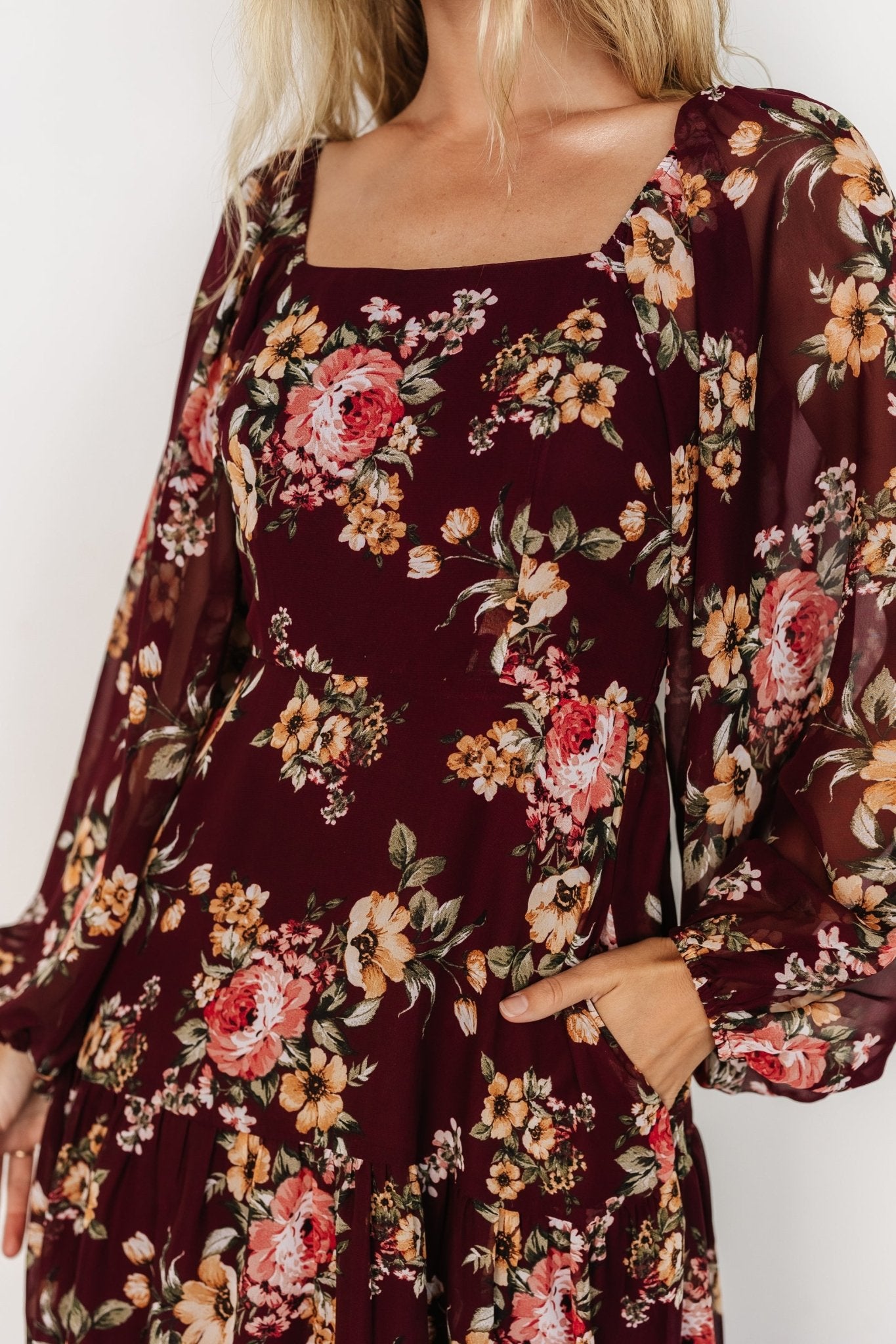 Kristy Maxi Dress | Wine Floral Cheap Online Store Manchester