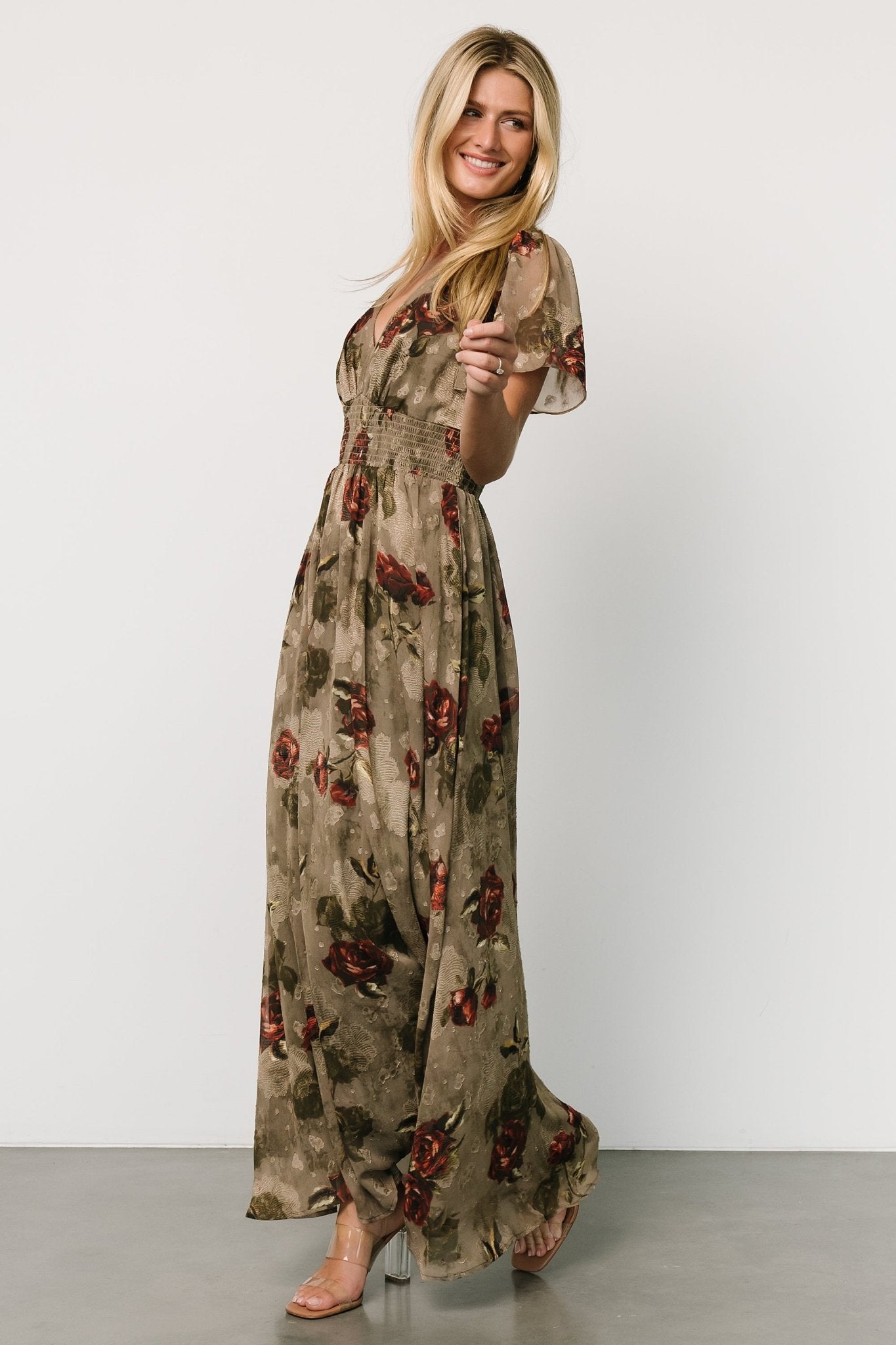 Birdie Maxi Dress | Olive Floral Outlet Clearance Store