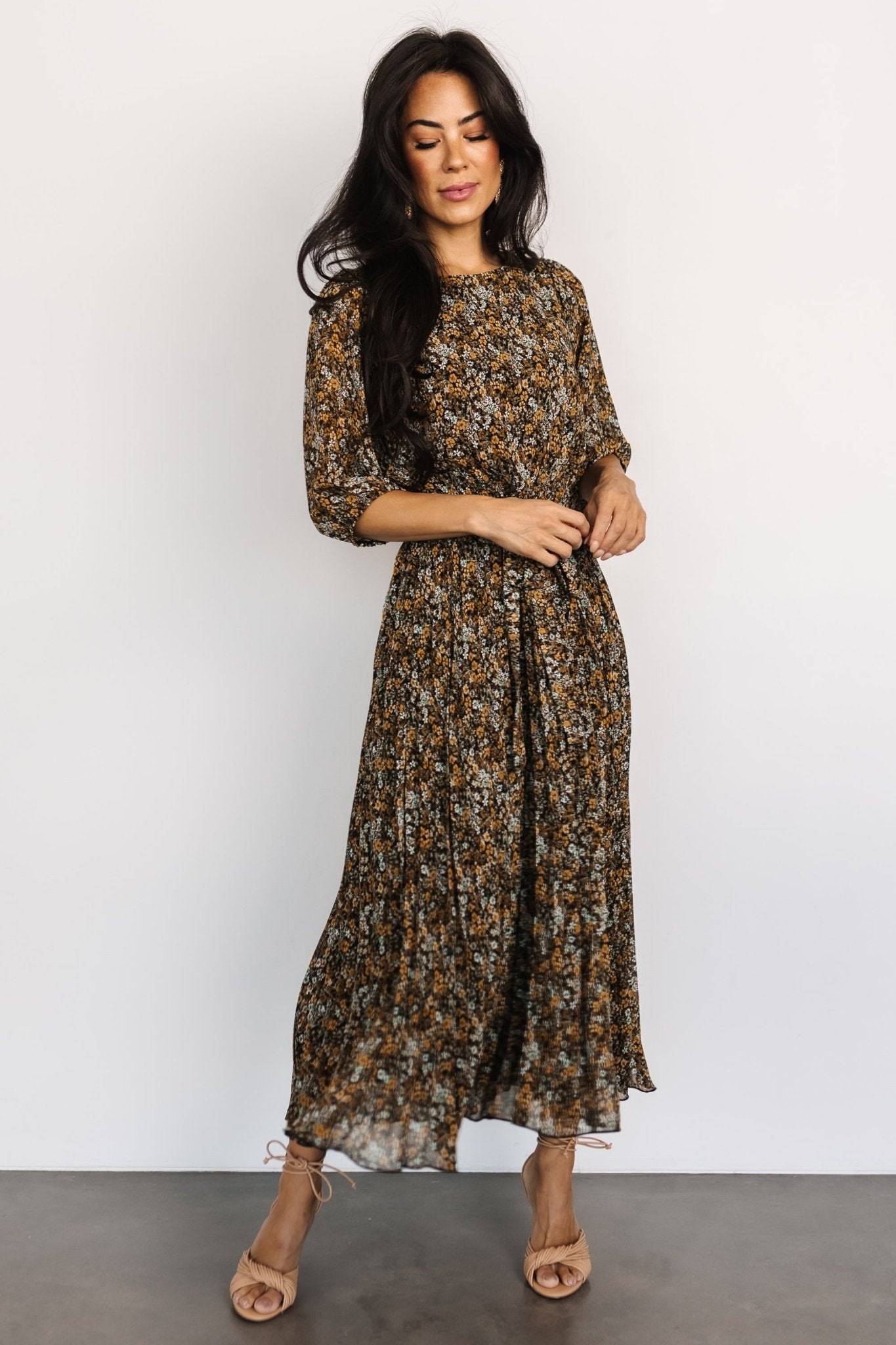 Eileen Pleated Dress | Midnight Garden Print Outlet Discount Authentic