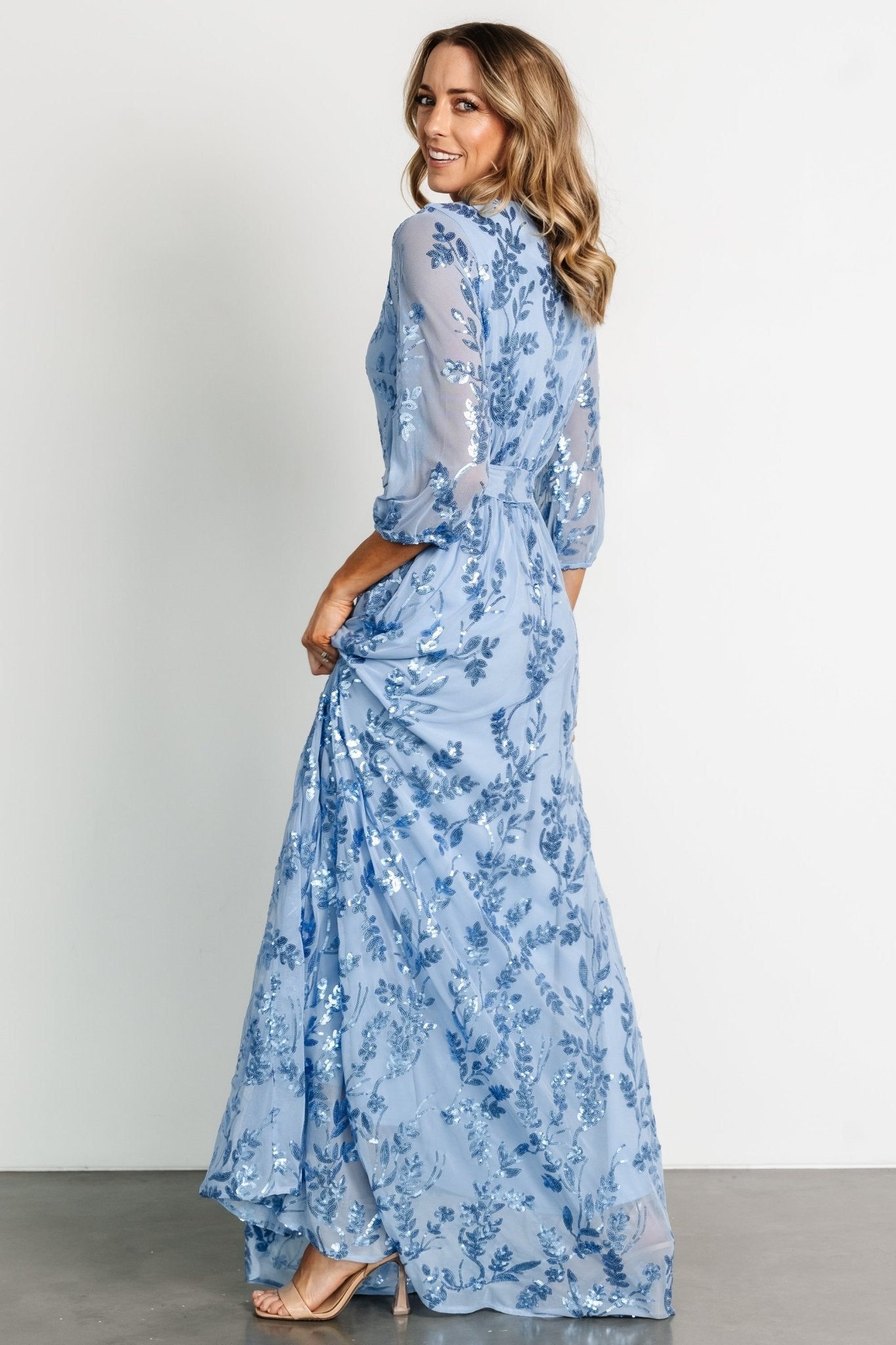 Destiny Sequin Maxi Dress | Blue Fashion Style Cheap Online