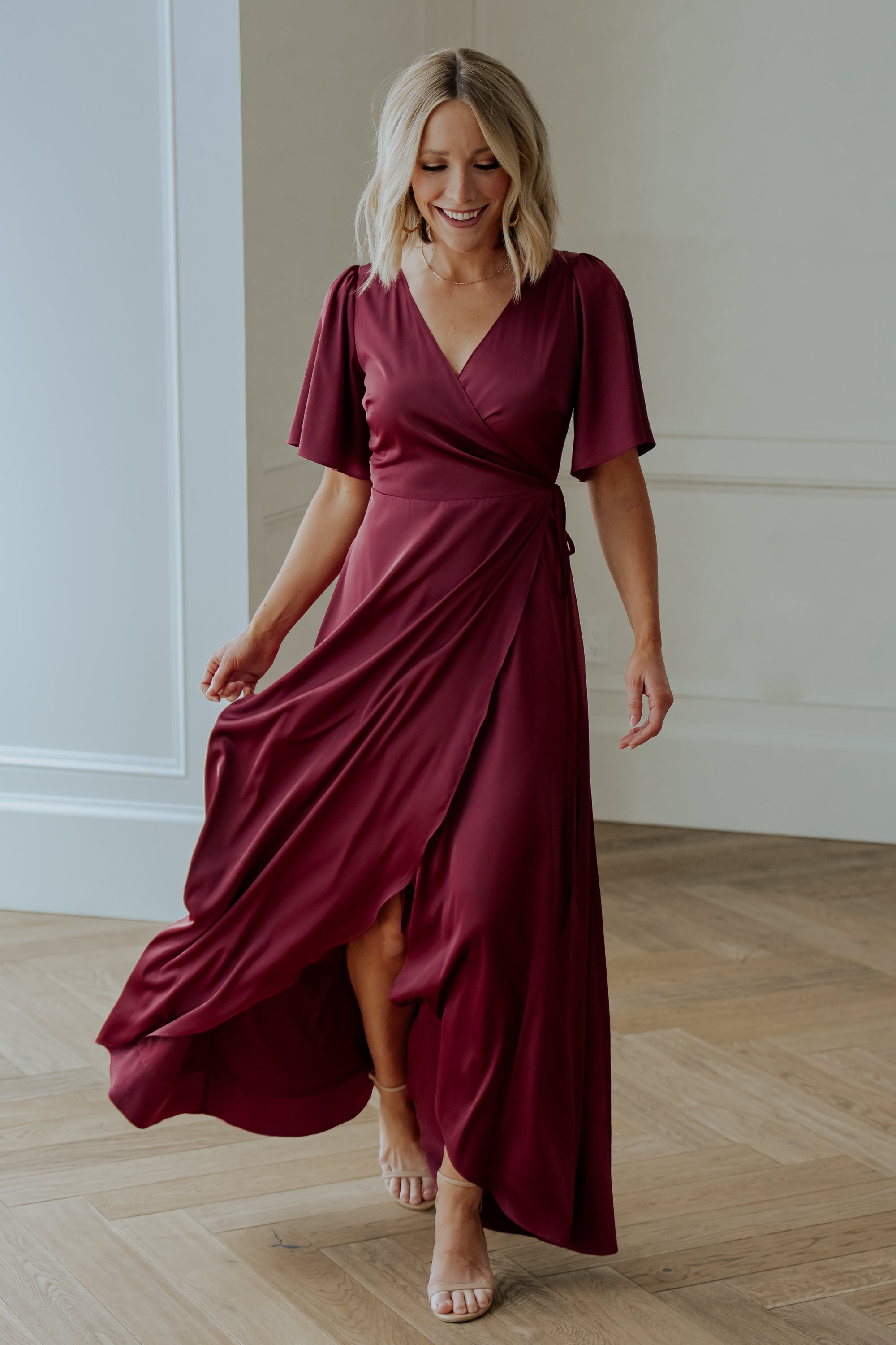 Vara Satin Maxi Wrap Dress | Mulberry Cheap Shop