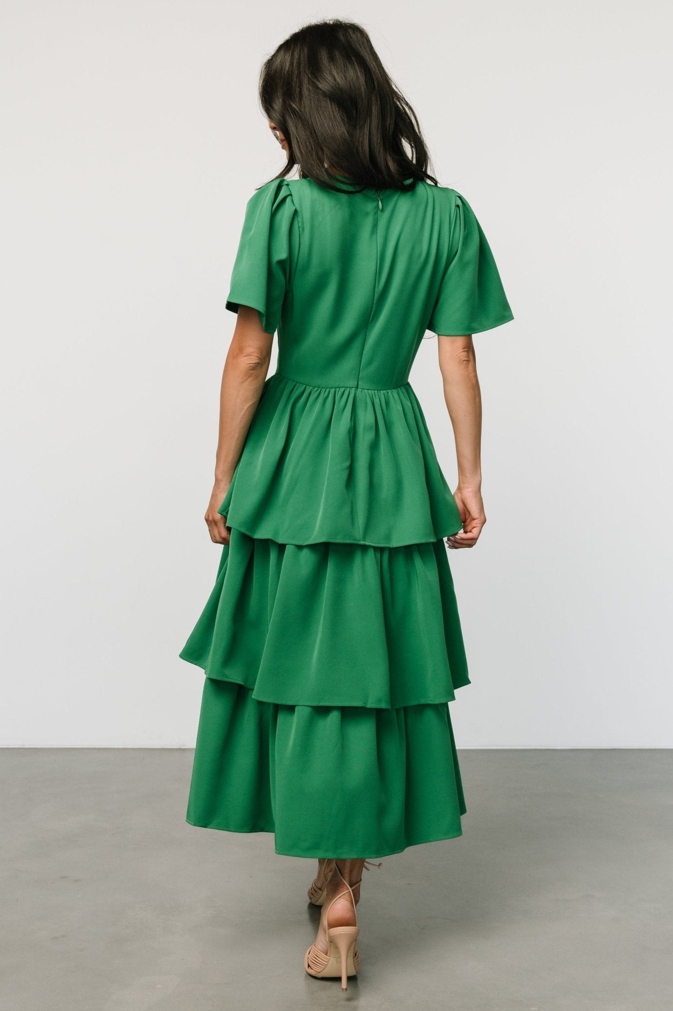 Cadenza Tiered Maxi Dress | Green Outlet Clearance