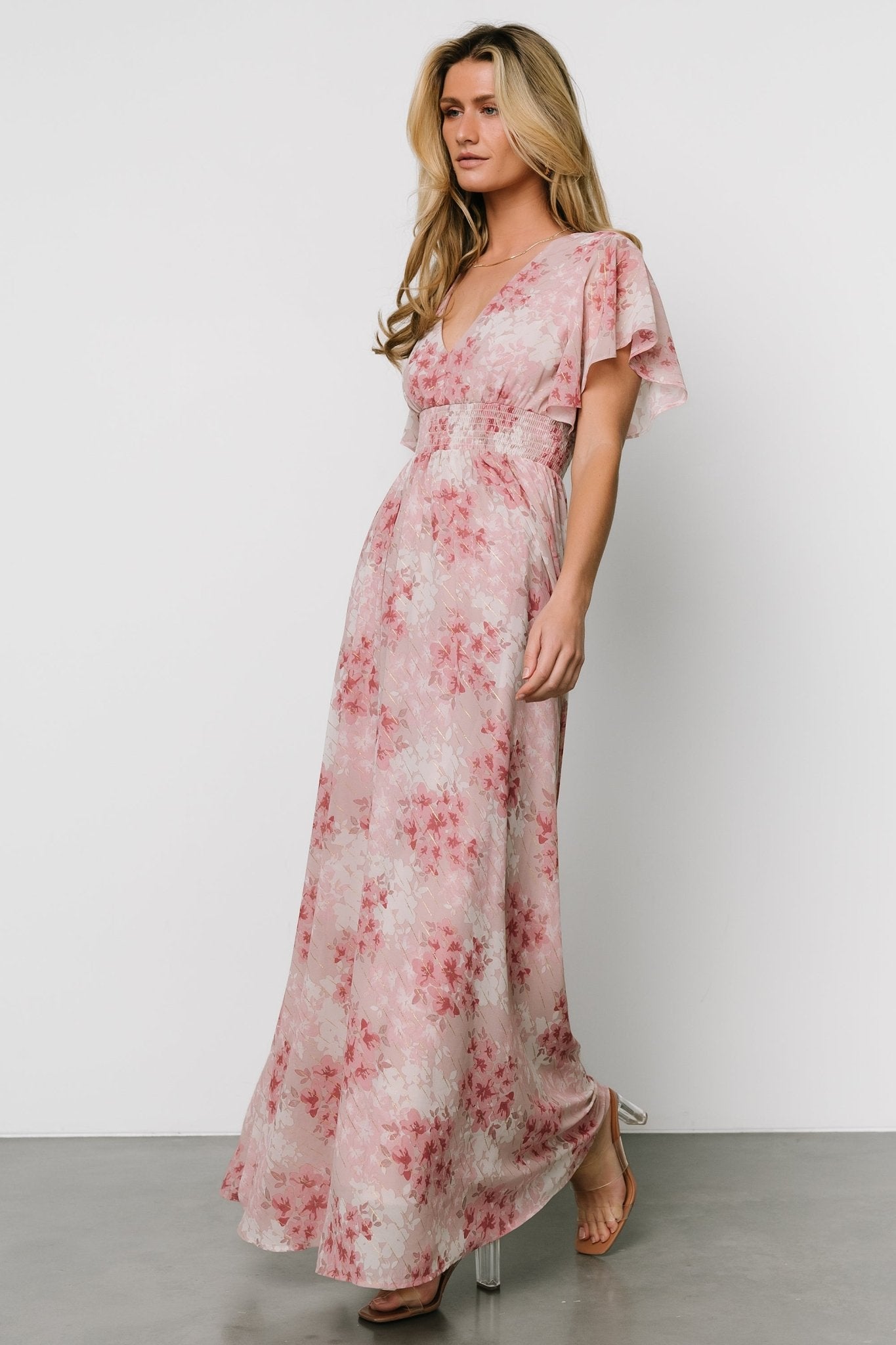 Lynlee Metallic Maxi Dress | Pink Multi Sale Supply