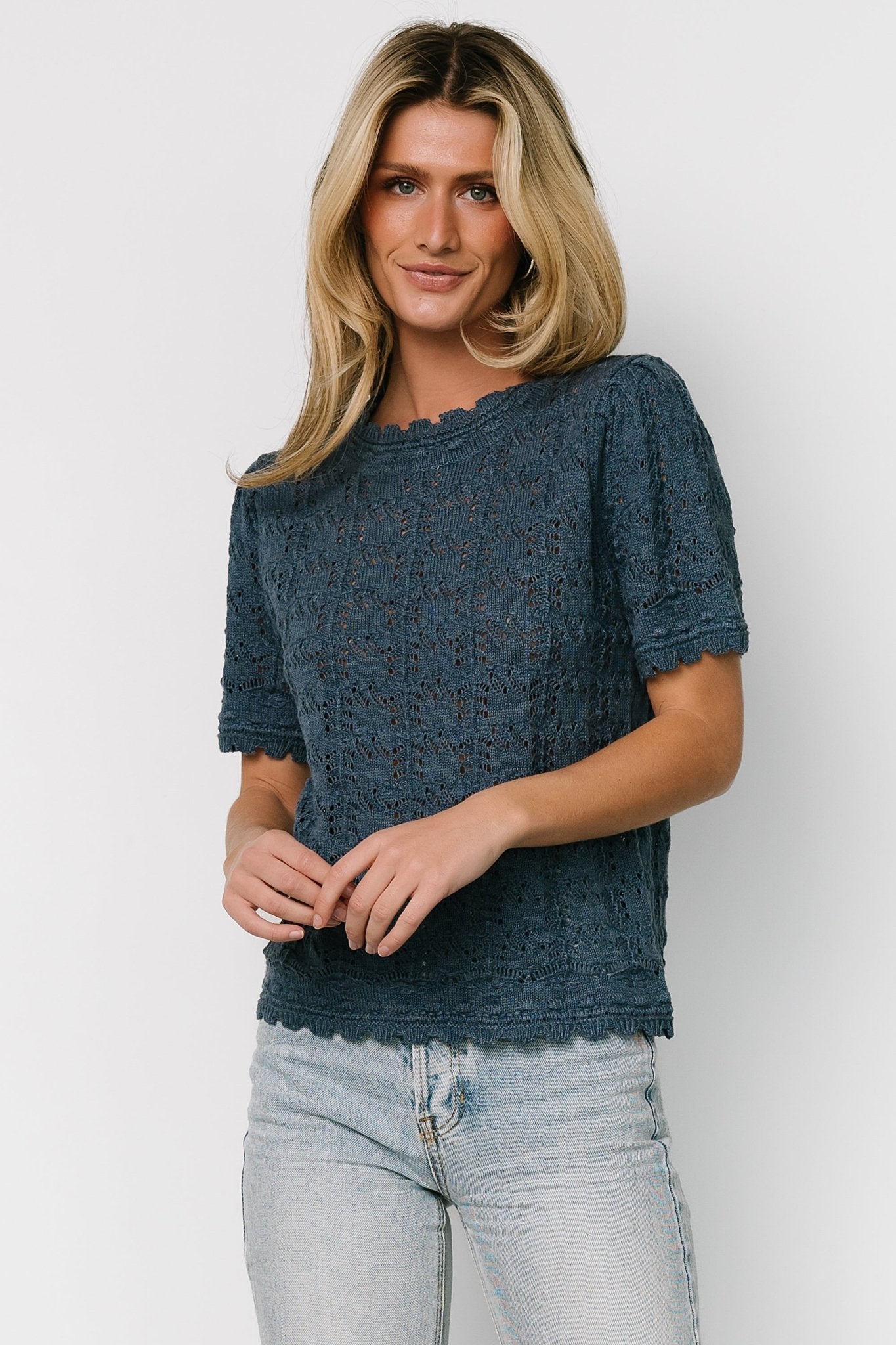 Serenity Knit Sweater Top | Slate Buy Cheap Great Deals