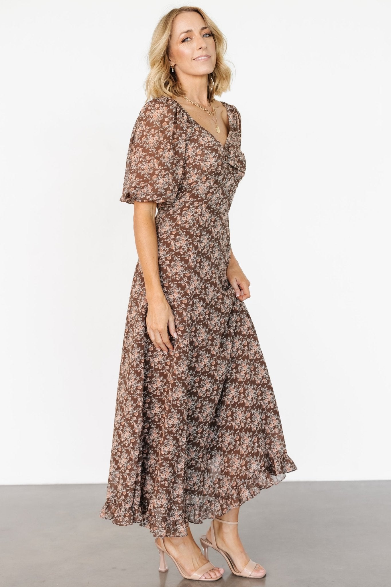 Camryn Maxi Dress | Brown Floral Discount 2025 Newest