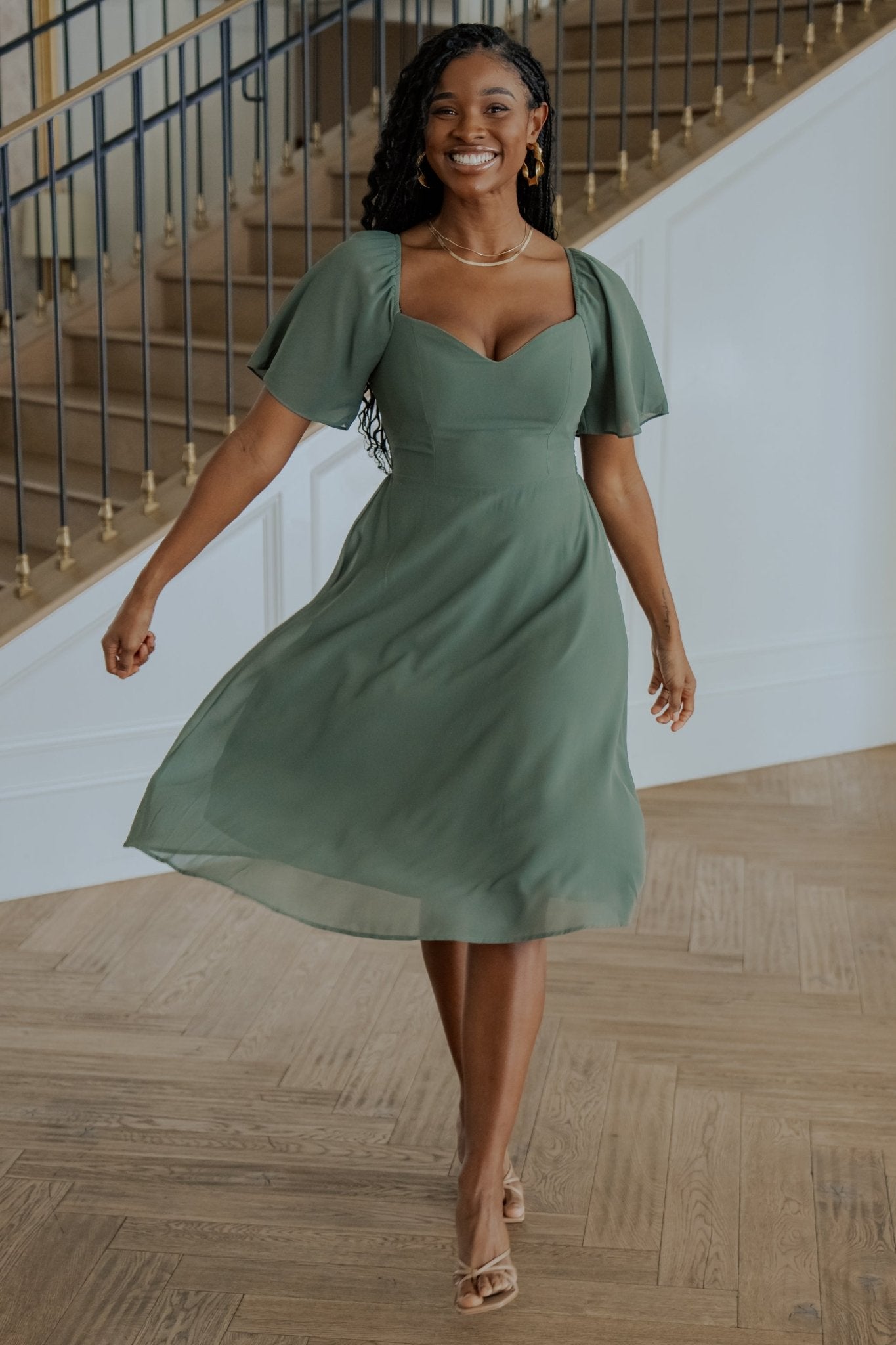 Colette Sweetheart Midi Dress | Dark Sage Buy Cheap Buy