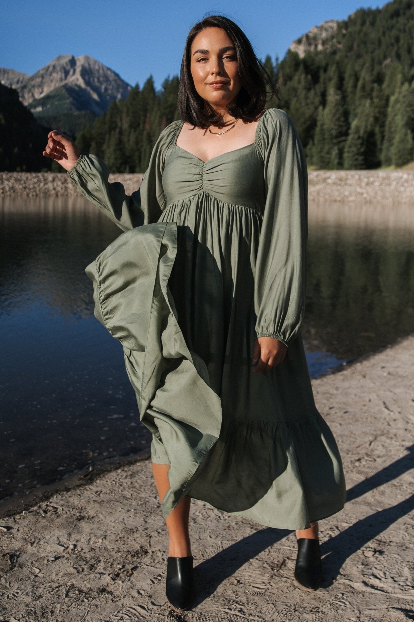 Brittany Long Sleeve Dress | Olive Pices Cheap Online