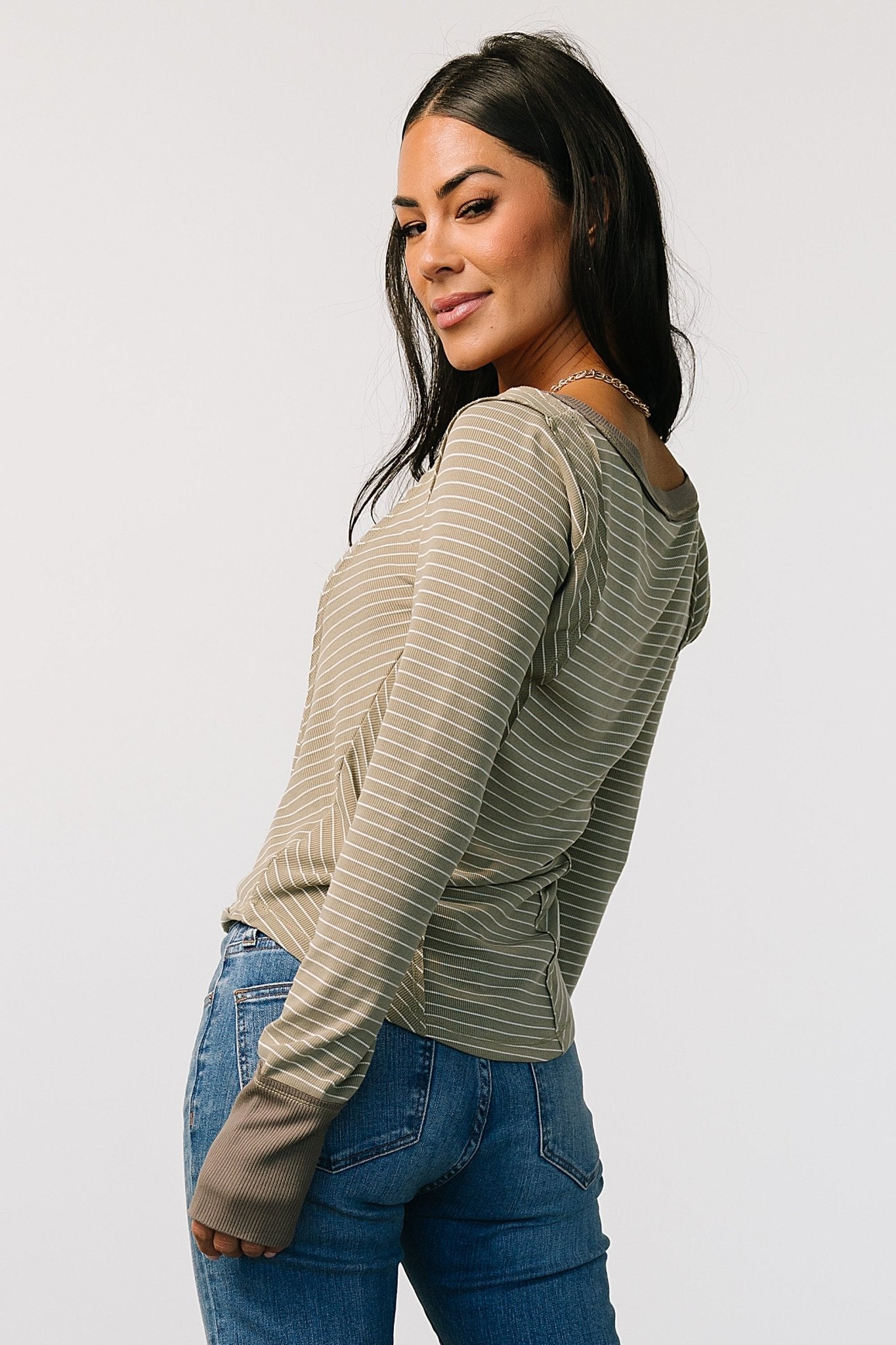 Ashford Striped Top | Olive Order