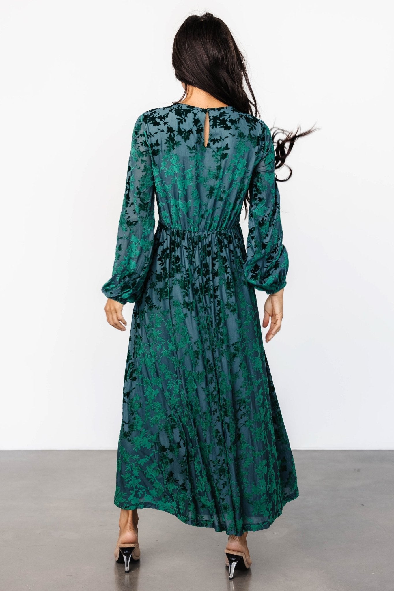 Thora Velvet Dress | Emerald Floral Cost For Sale