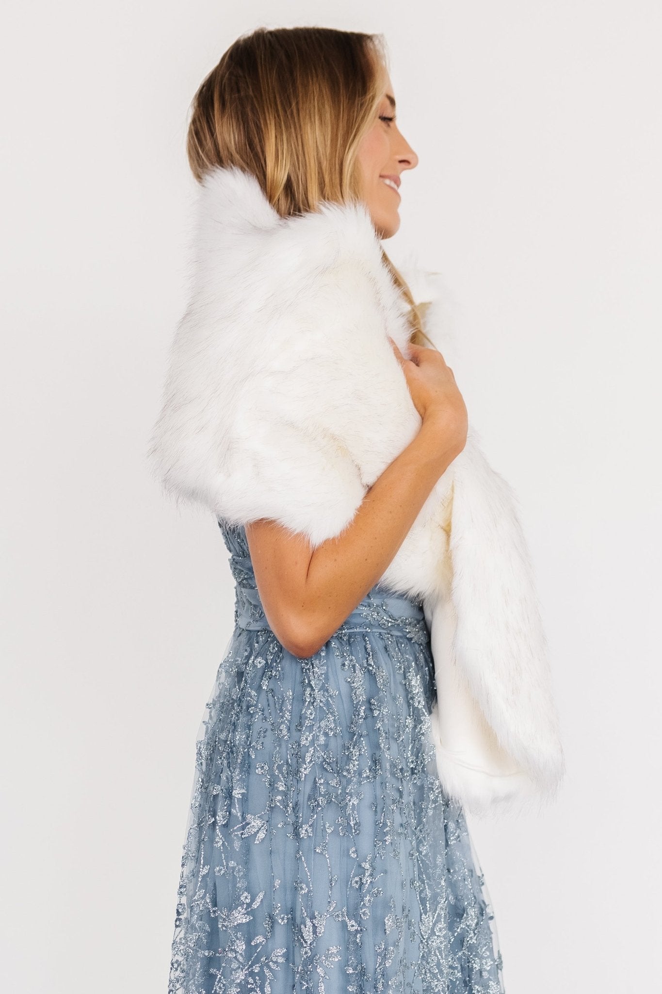 Valerie Faux Fur Shawl | Ivory Marketable Sale Online