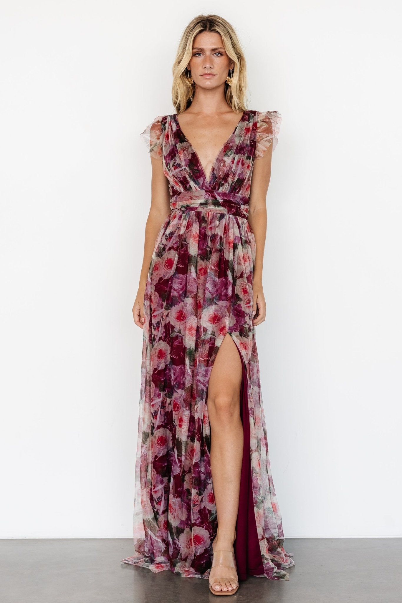 Carmine Maxi Dress | Wine Floral Buy Online Cheap Pice