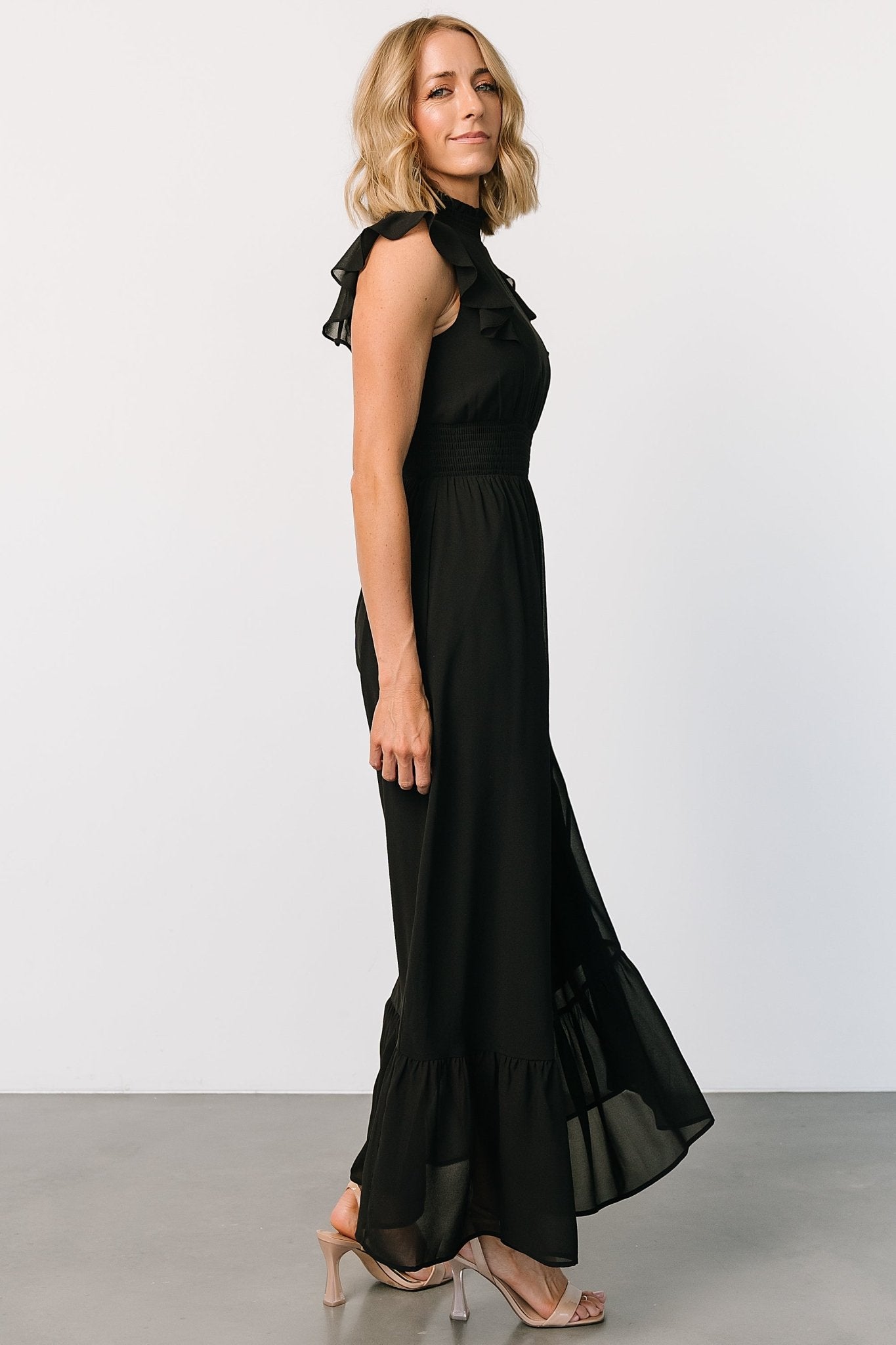 Kearny Ruffle Maxi Dress | Black Cheap Pice Low Shipping Fee