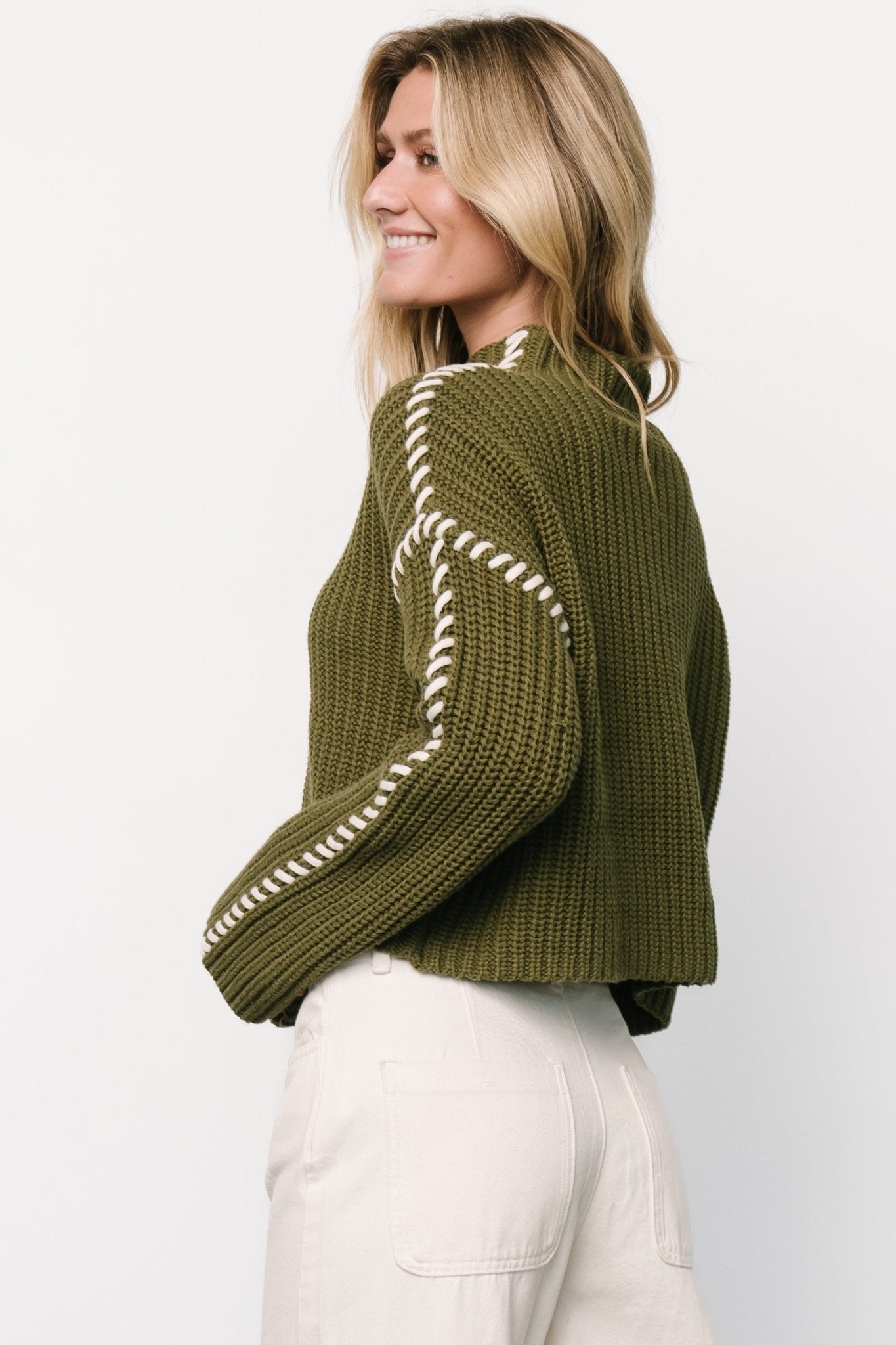 Madden Knit Sweater | Olive Huge Surprise Cheap Pice