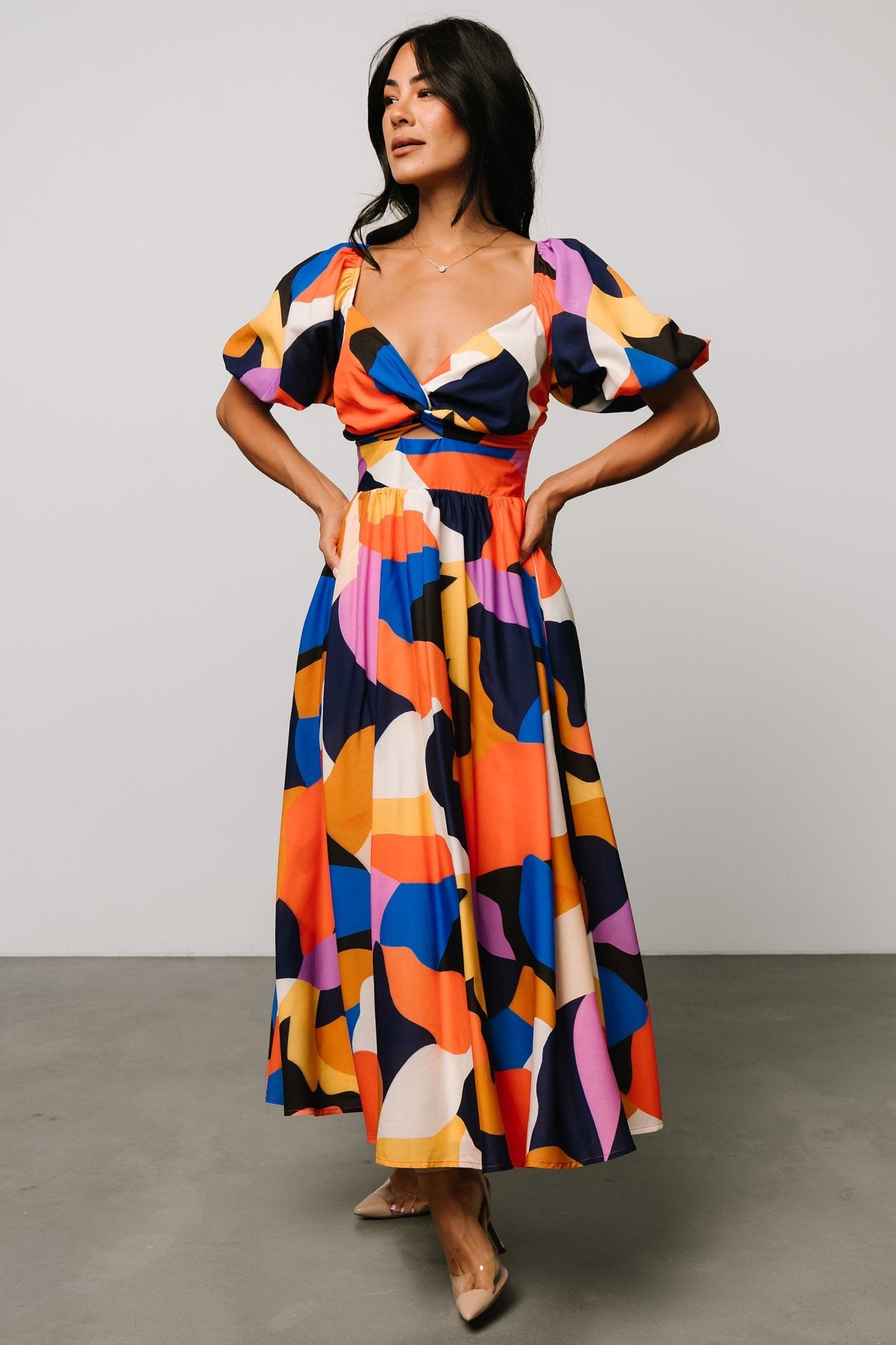 Lola Midi Dress | Rust + Navy Multi Cheap Footlocker