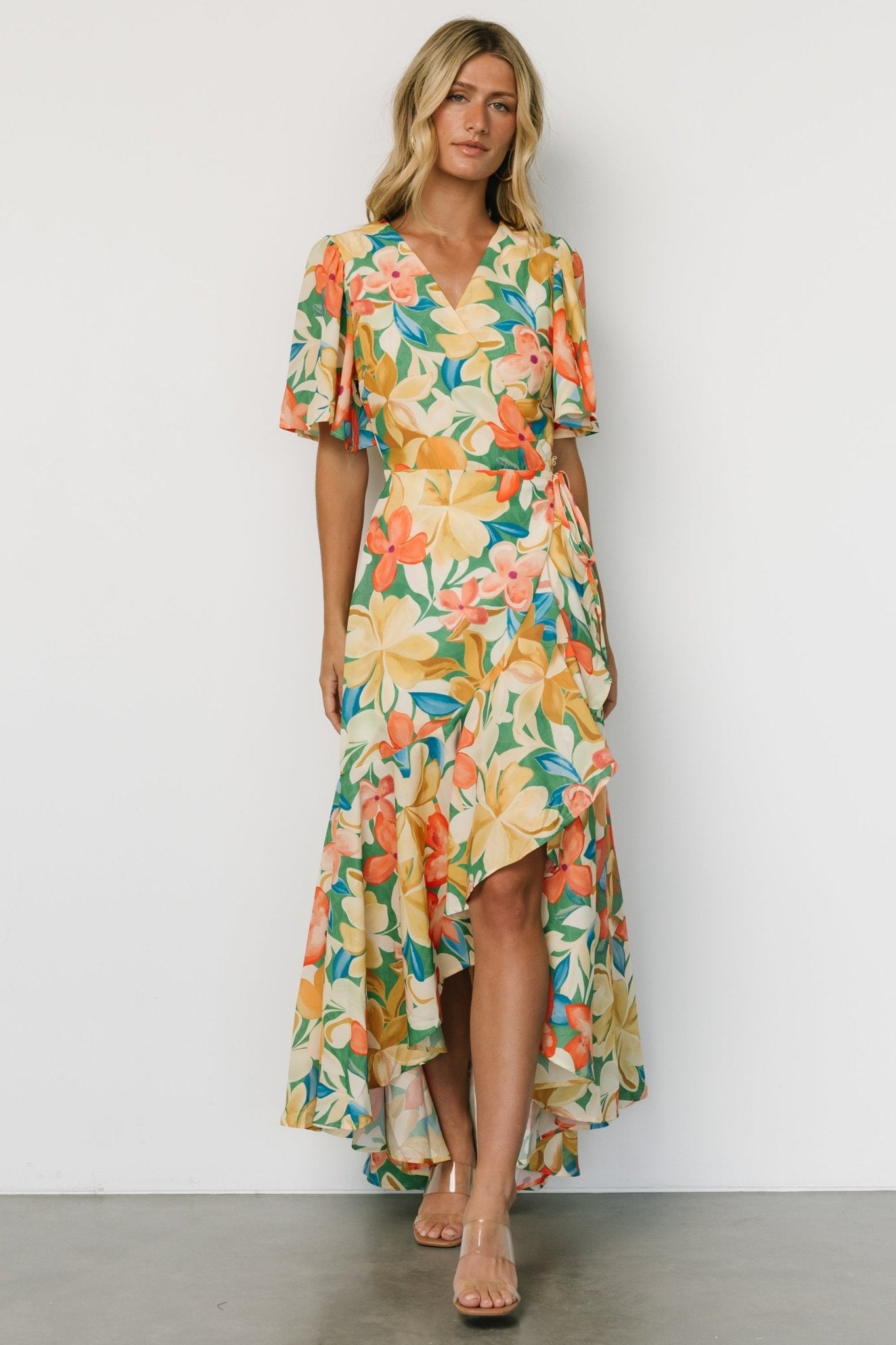 Adrianna Wrap Maxi Dress | Multi Floral Sale Best