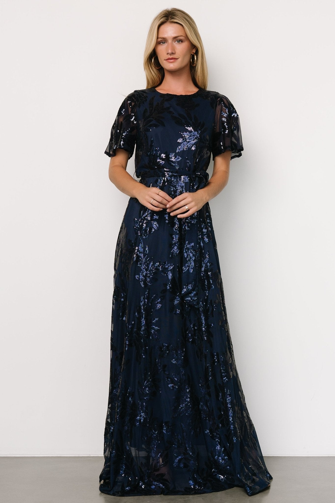 Muse Sequin Maxi Dress | Navy Manchester