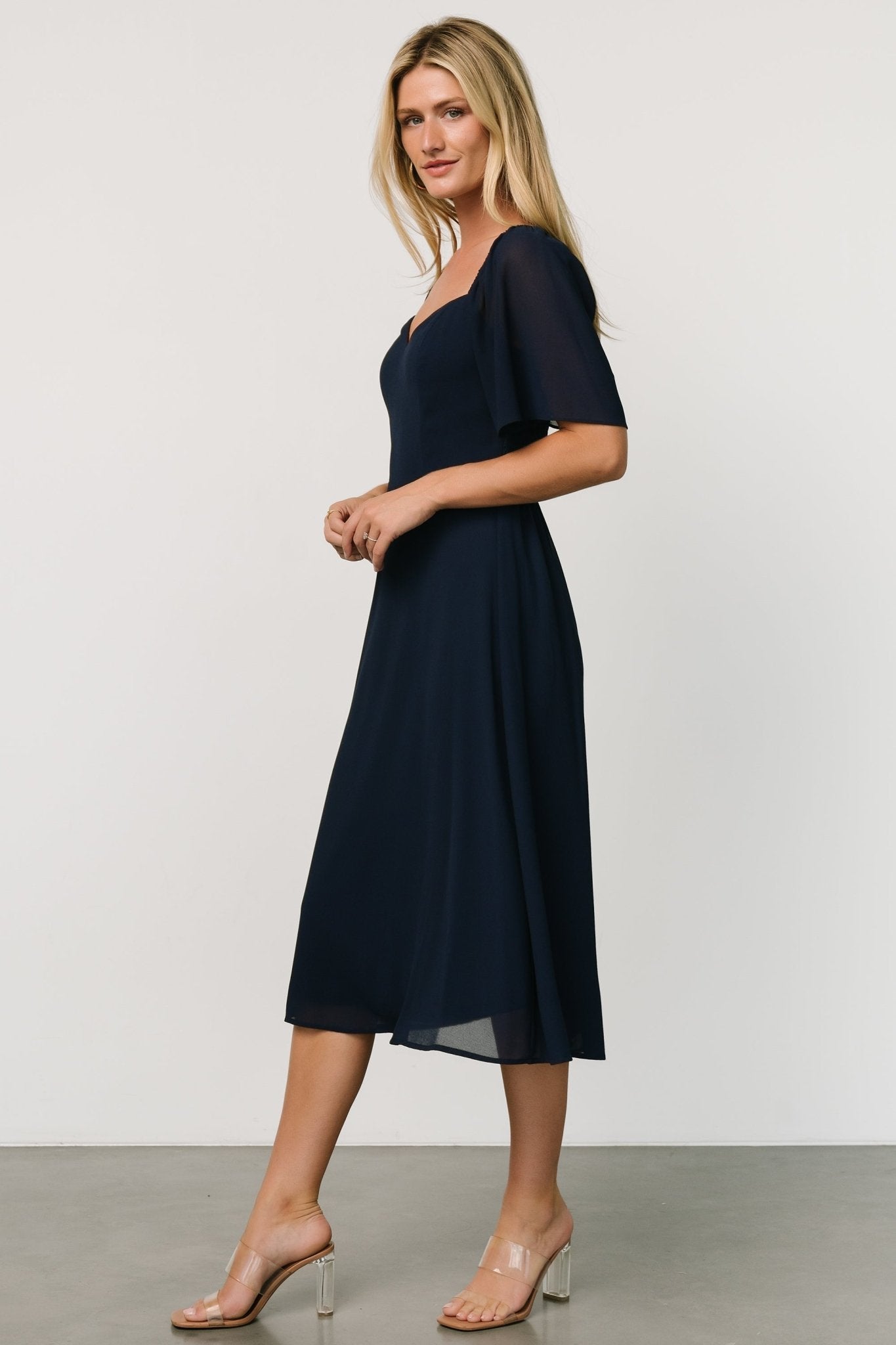 Colette Sweetheart Midi Dress | Navy Best Wholesale For Sale