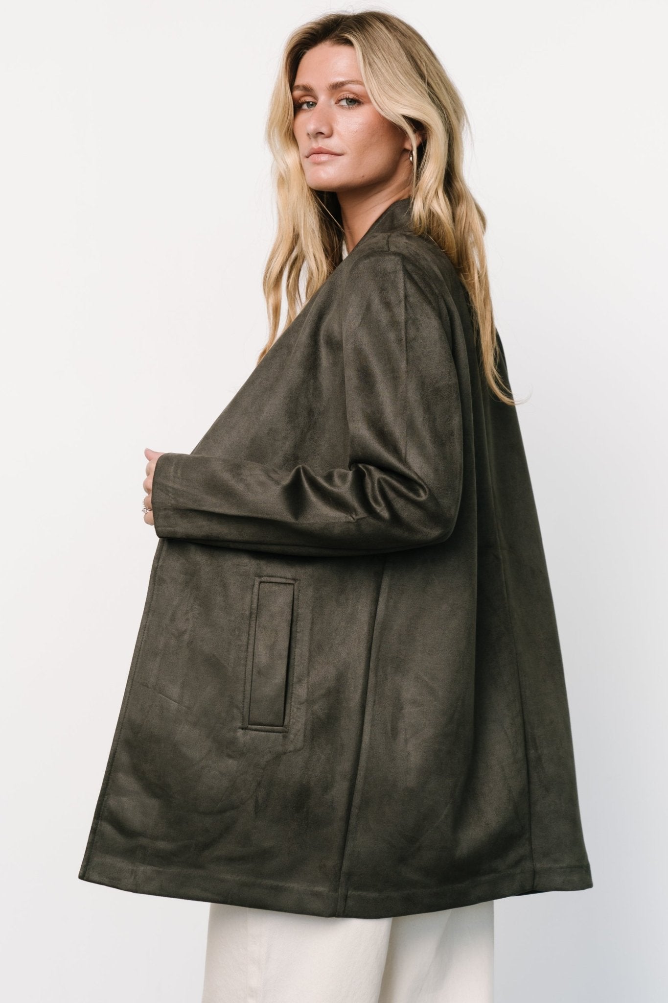 Queenie Faux Suede Jacket | Charcoal Buy Authentic Online