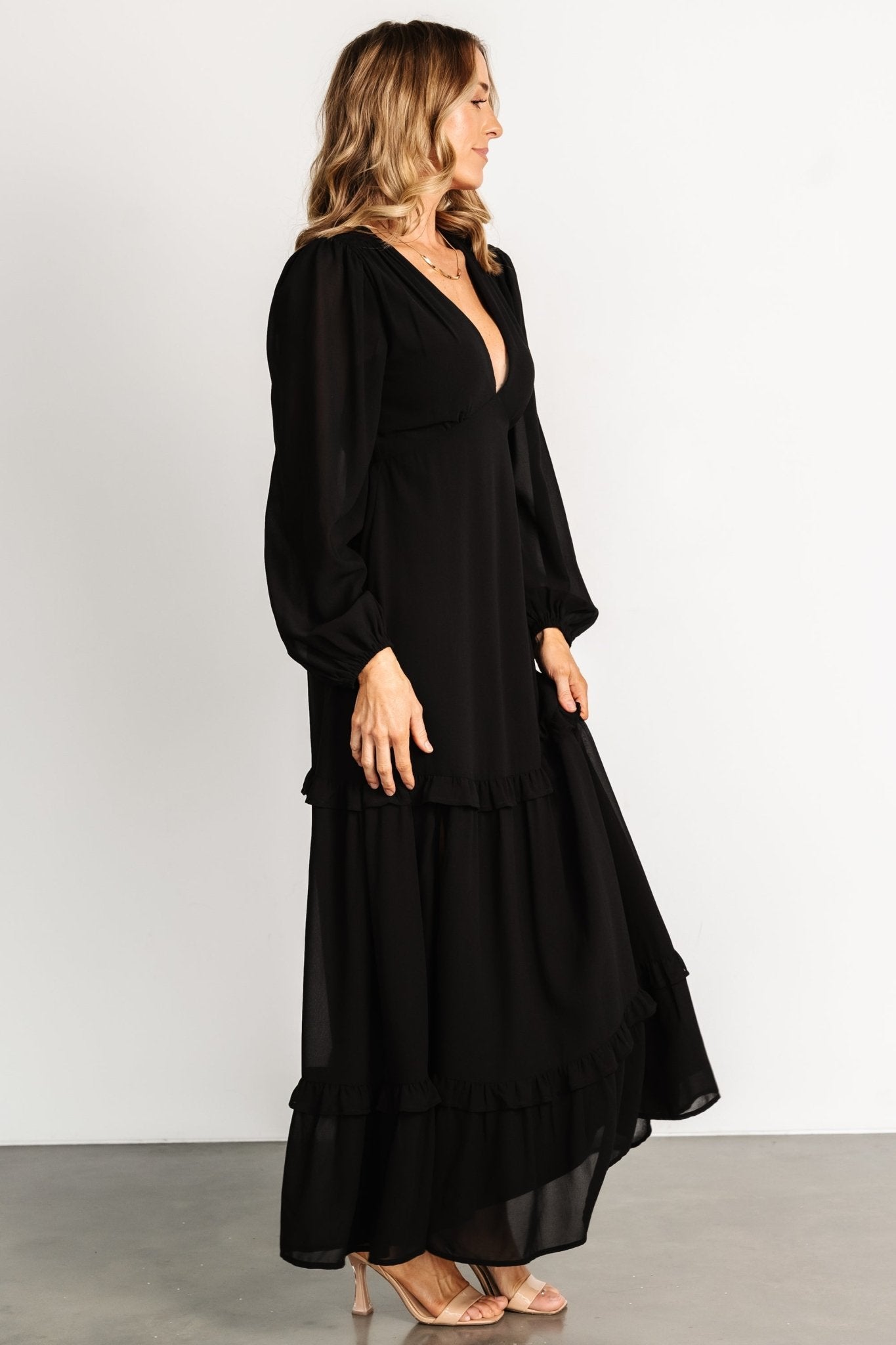 Bowman Deep V Maxi Dress | Black Buy Cheap Best