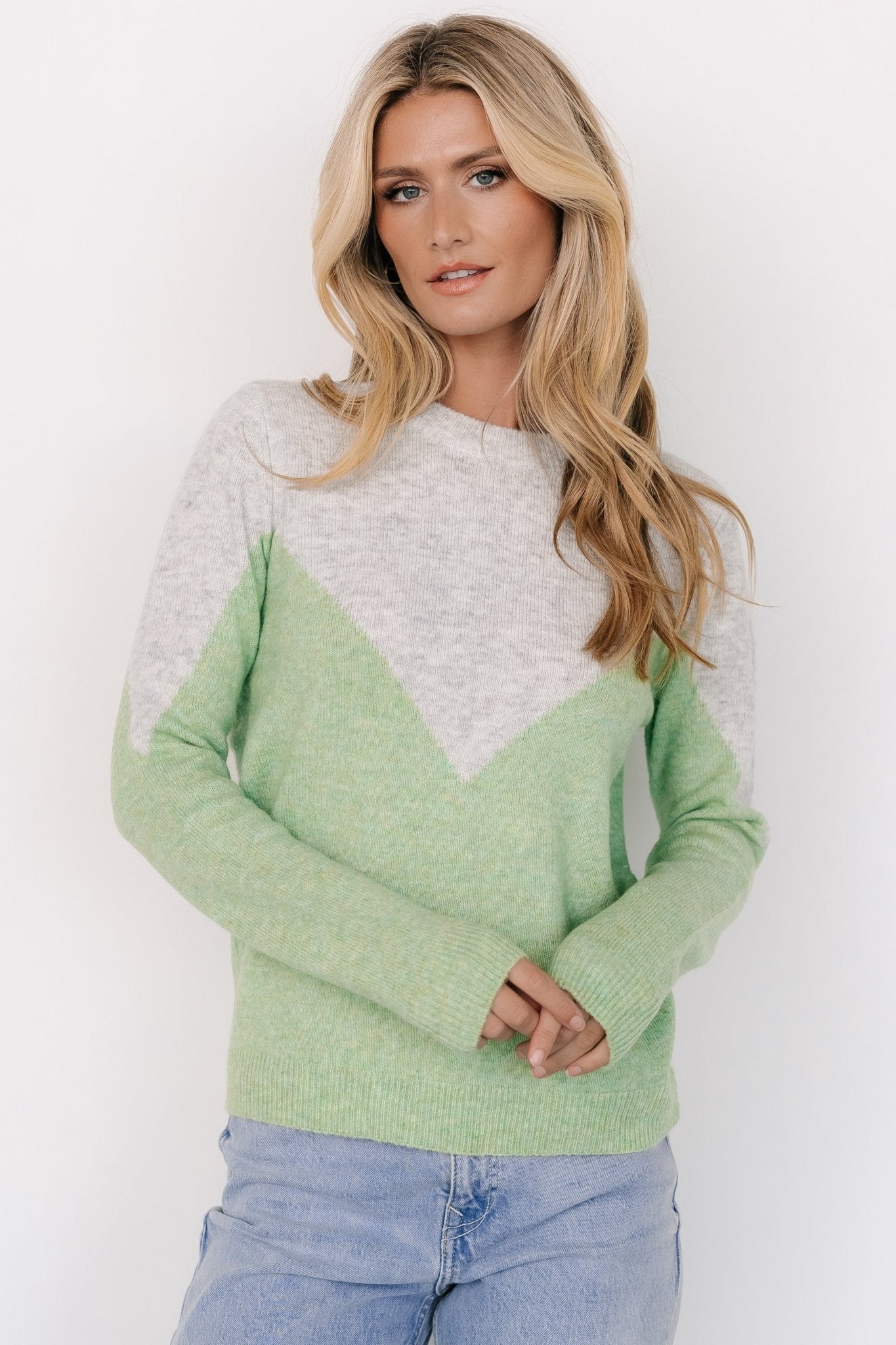 Tanner Sweater | Gray + Green Good Selling Cheap Pice