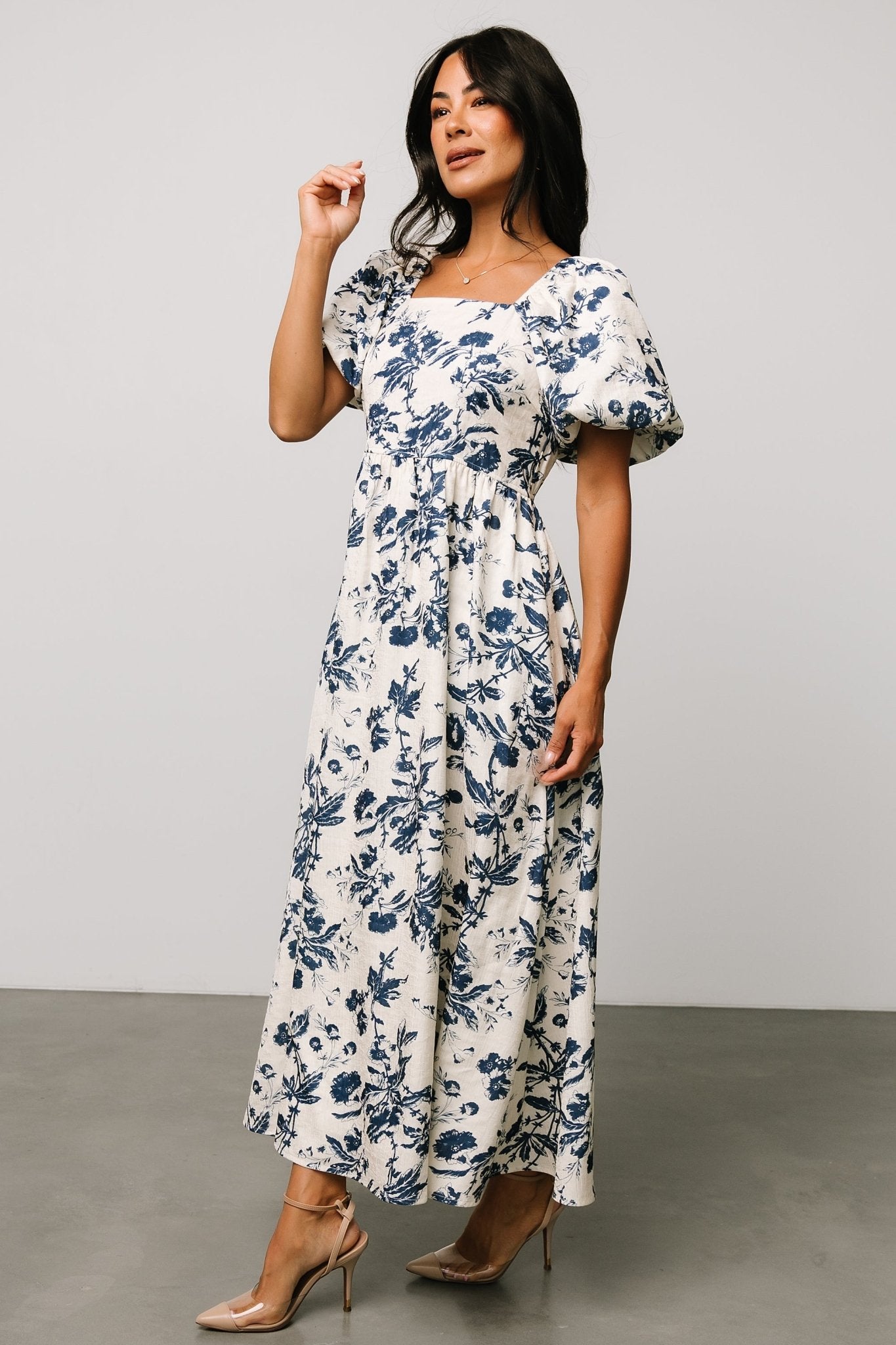 Graceland Maxi Dress | Cream + Navy Floral How Much Online