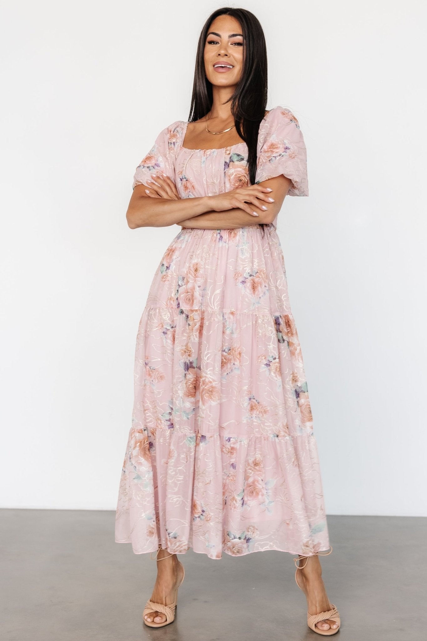 Annabeth Midi Dress | Blush Floral Cheap Best