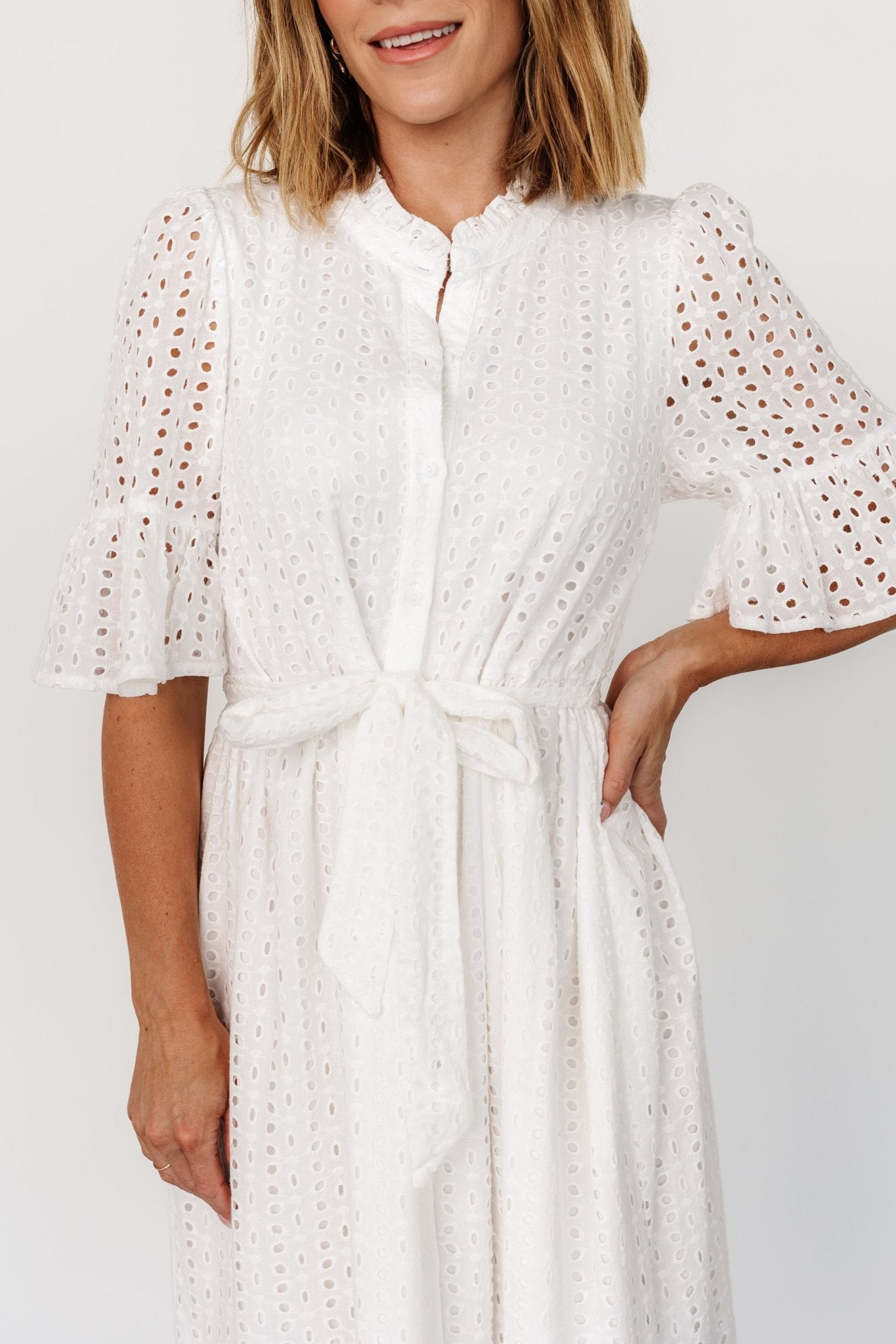 Virginia Eyelet Midi Dress | Off White Cheap Online Online