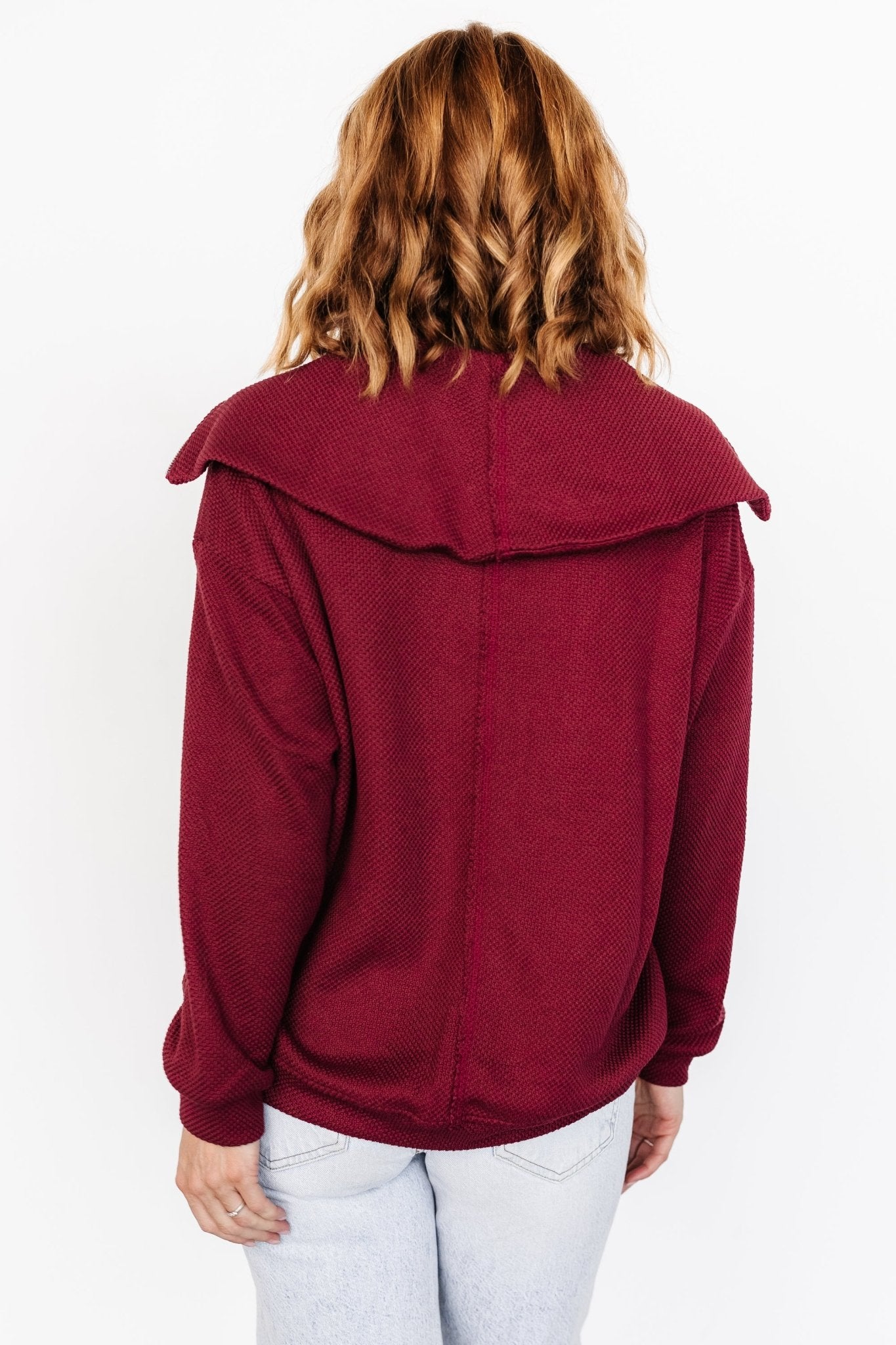 Shiloh Half Zip Pullover | Burgundy Fashion Style Cheap Online